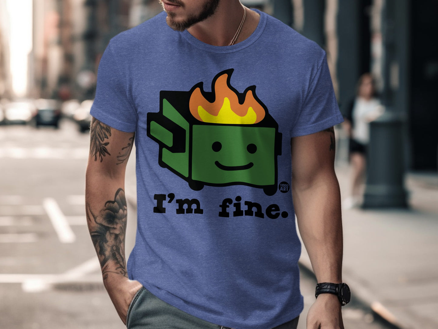 I'm Fine Dumpster Fire Graphic T-shirt product type