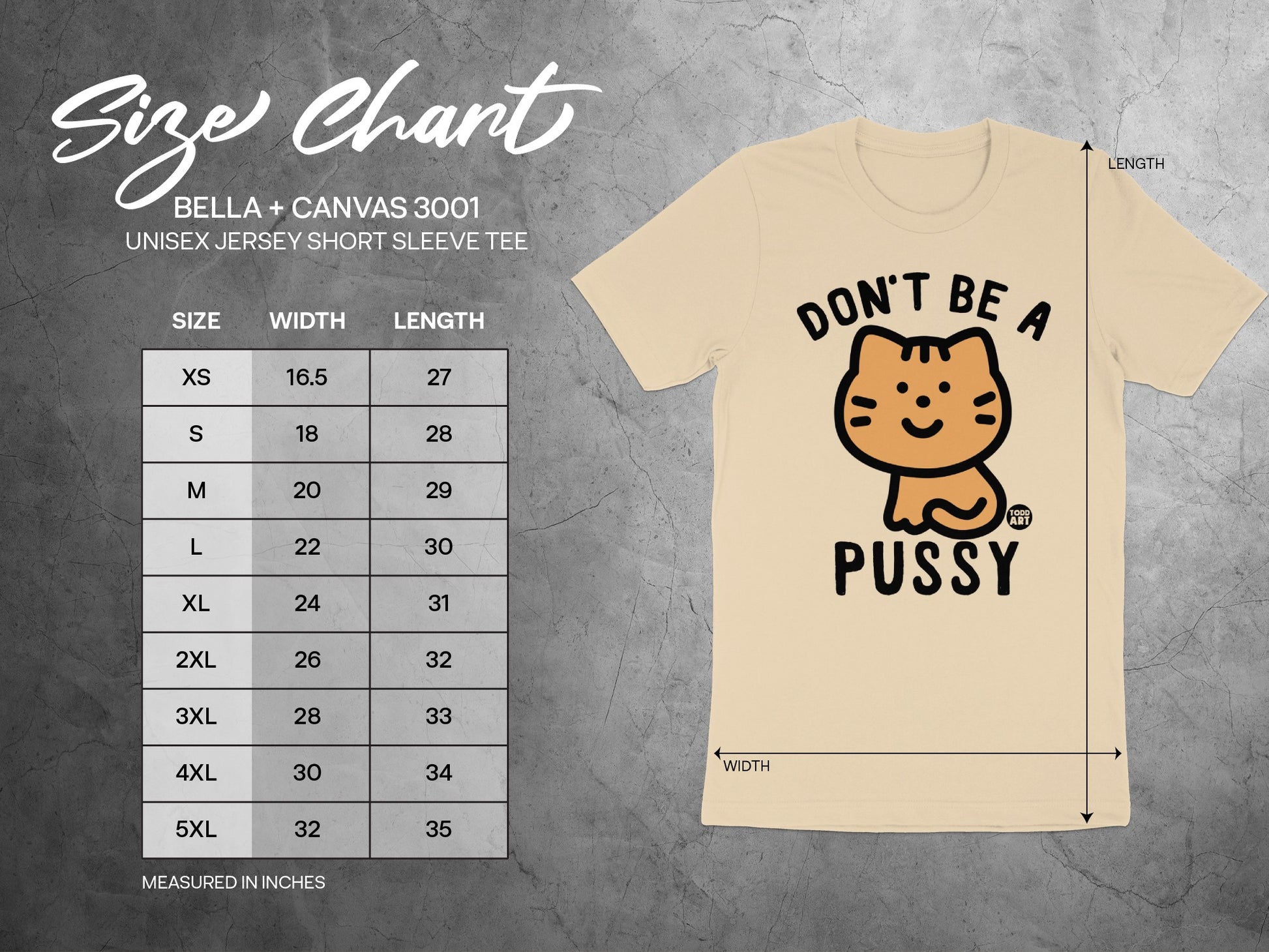 Don't Be A Pussy Graphic Tee Shirt Product
