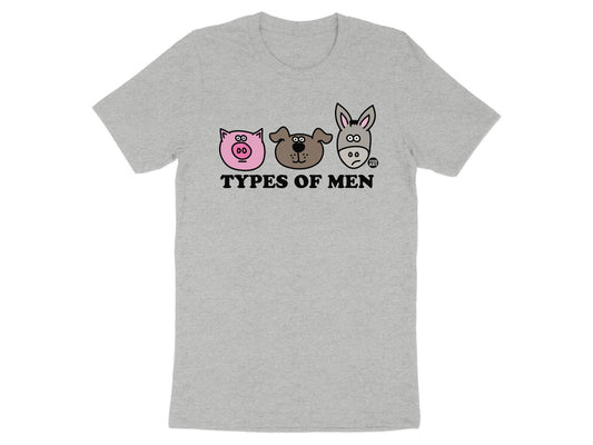 Types Of Men Pig Dog Donkey Graphic Tee