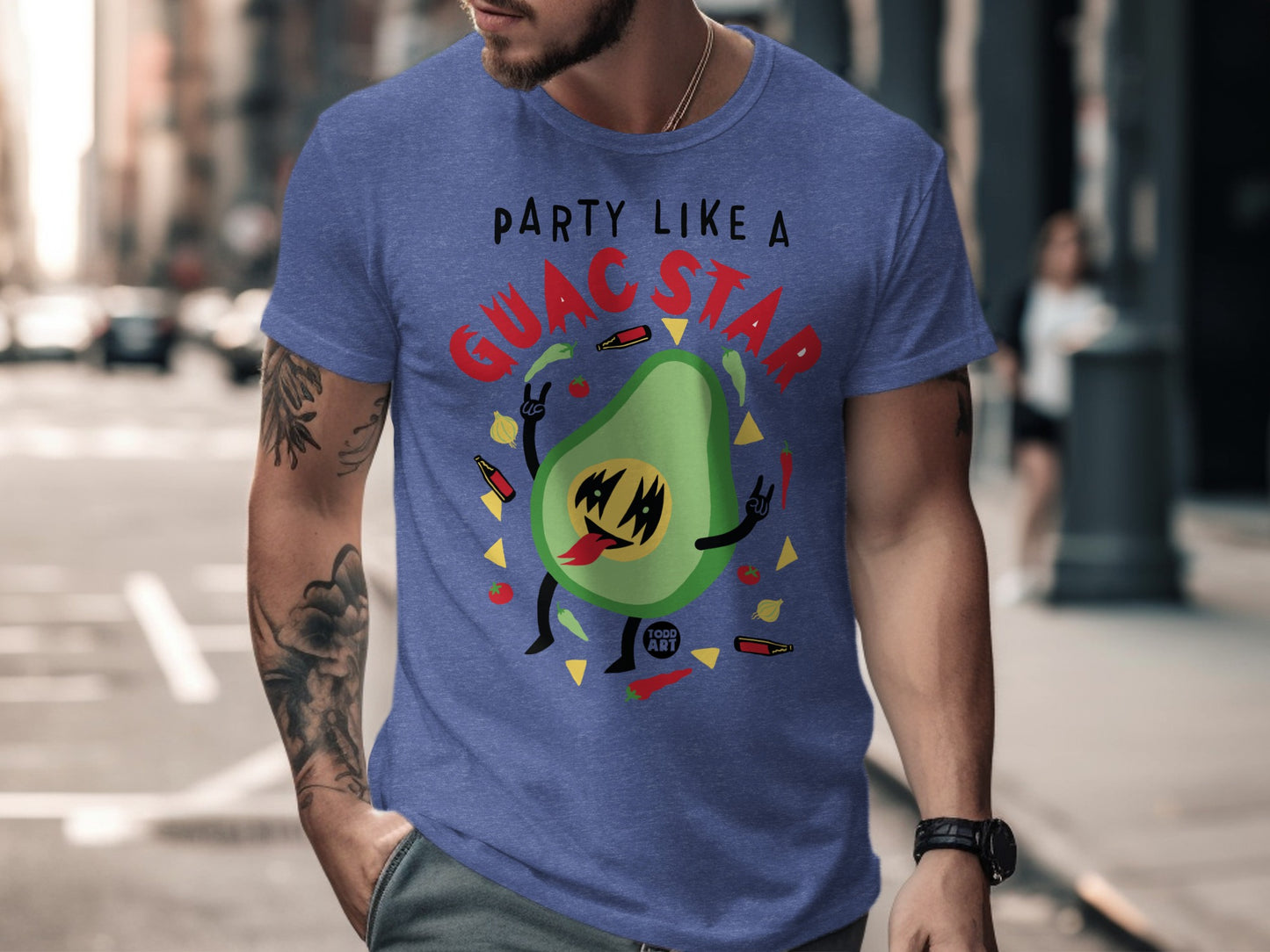 Party Like A Guacstar Fun Avocado Graphic Tee