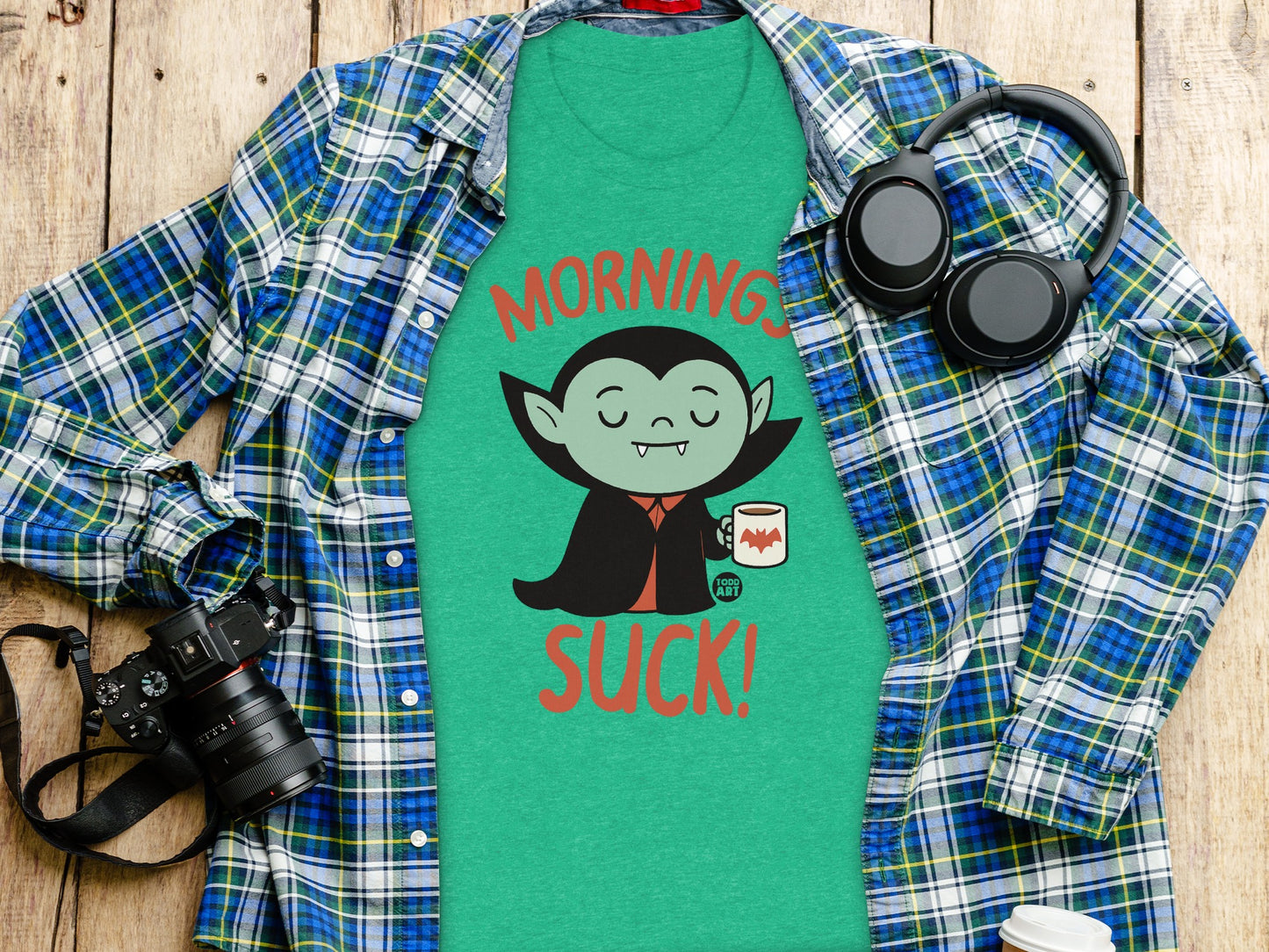 Morning Vampire Cartoon Graphic T-Shirt product type