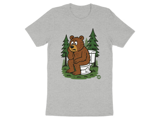 Bear on Toilet in Forest Graphic T-shirt product