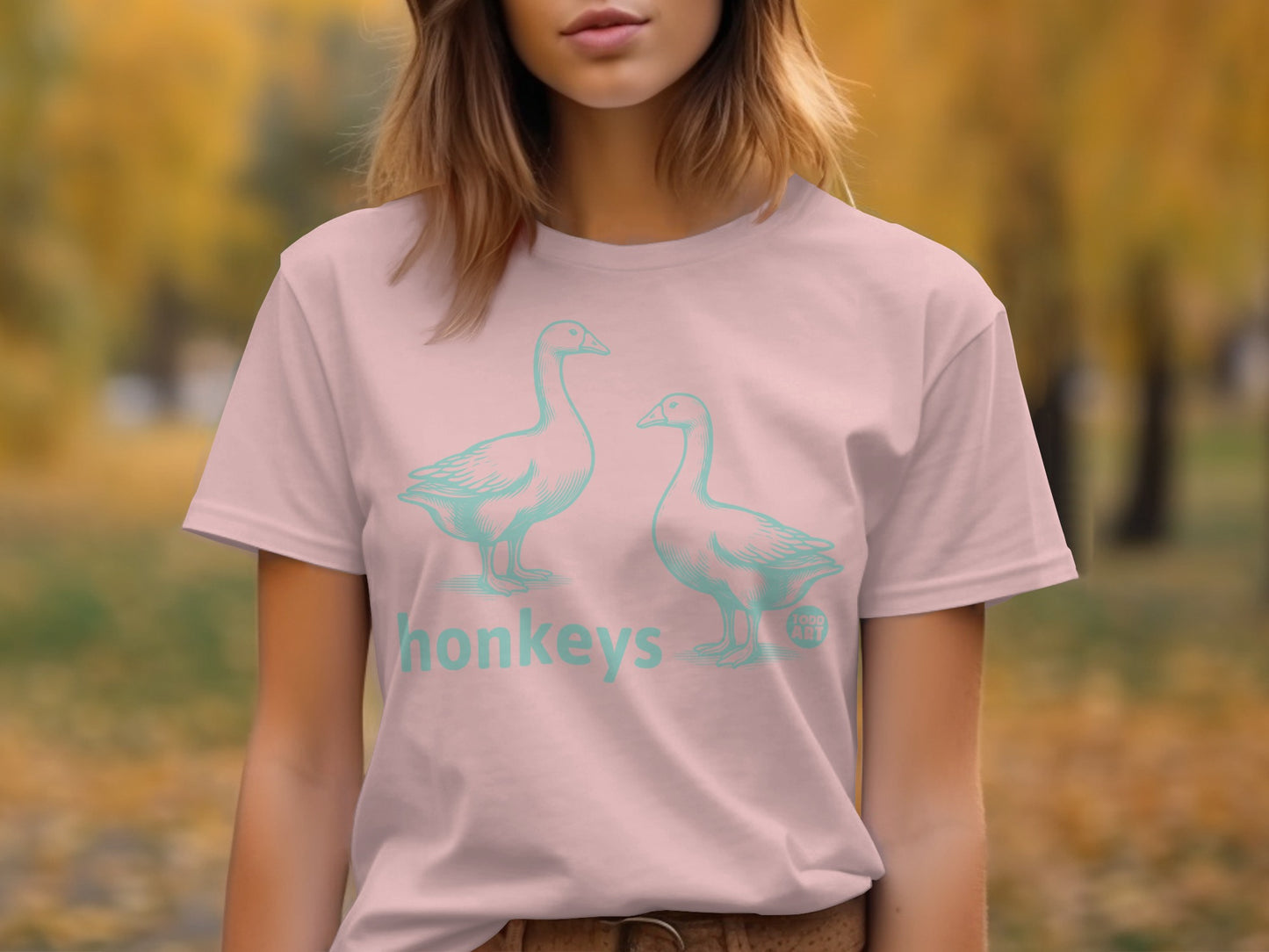 Cute Geese Print Pink T-Shirt Women Clothing product type