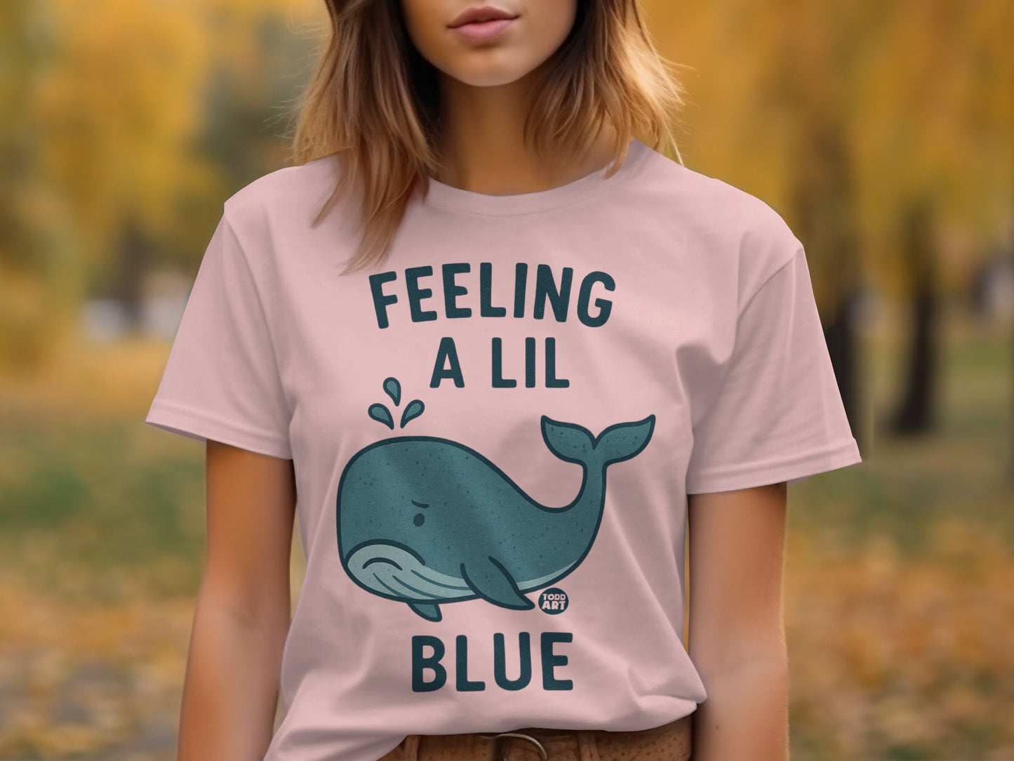 Feeling a Lil Blue Sad Whale T-shirt