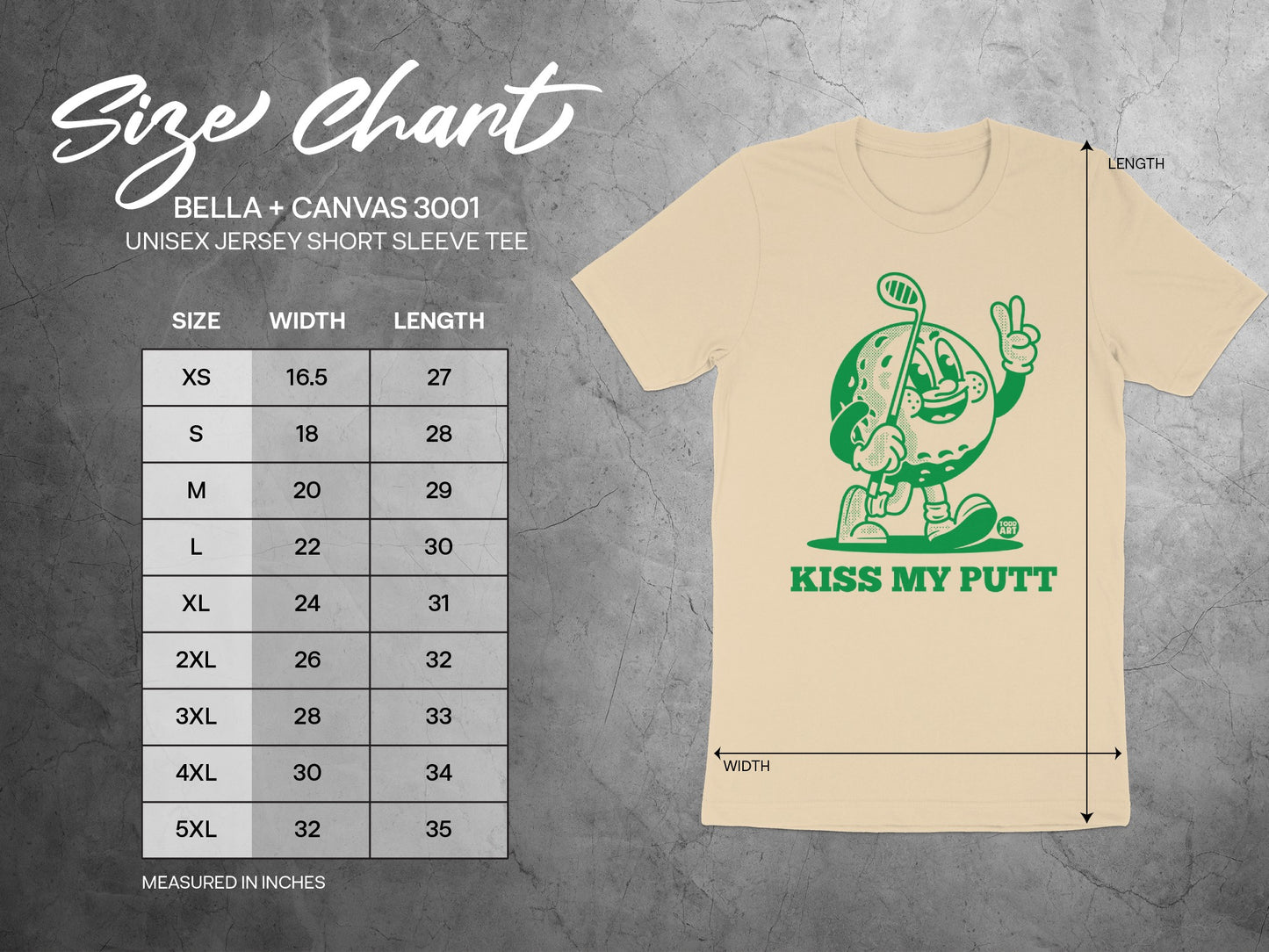 Kiss My Putt Golf Shirt Fun Design Retro Tee