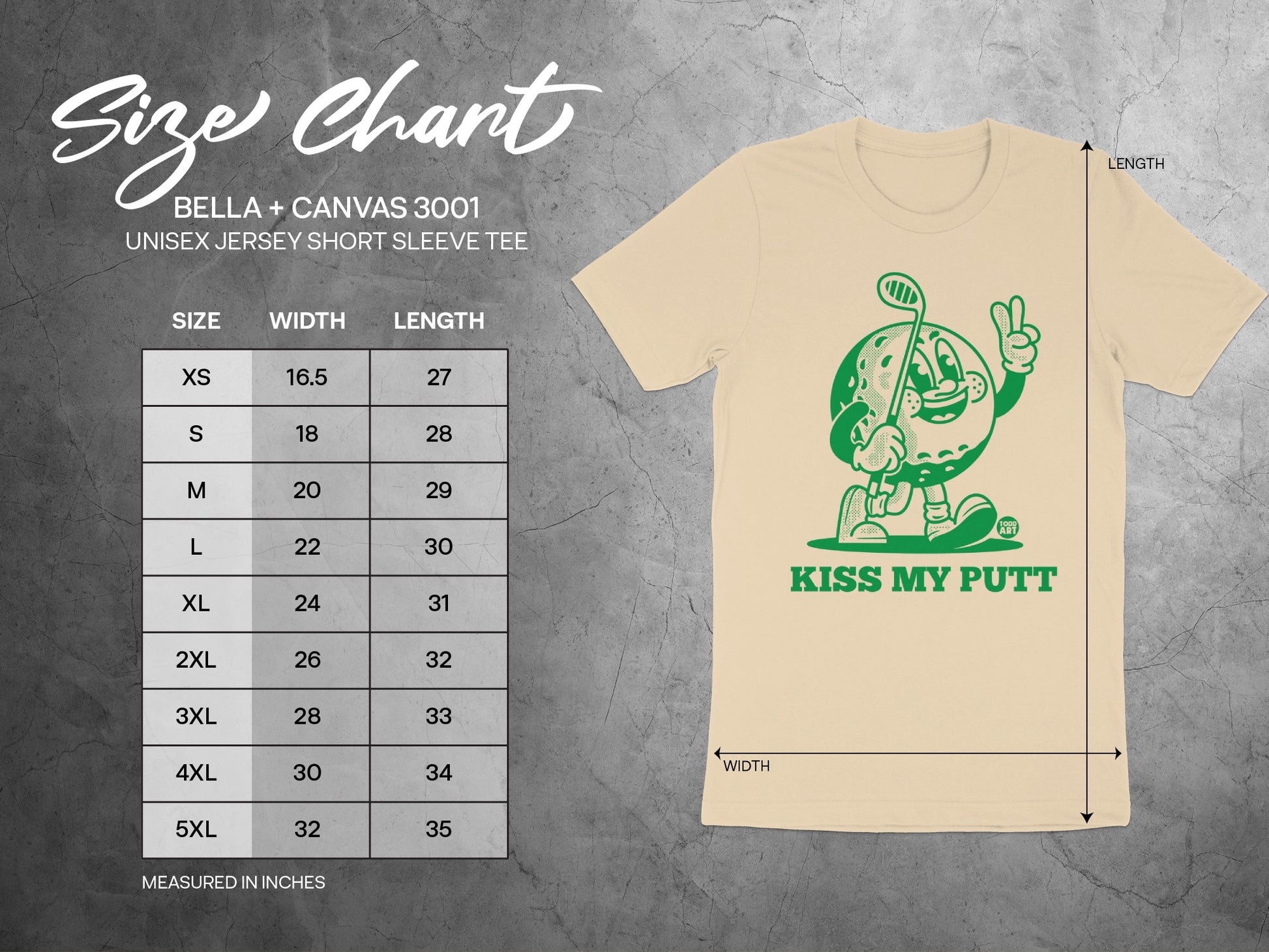 Kiss My Putt Golf Shirt Fun Design Retro Tee