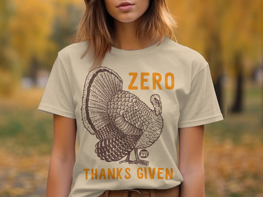 Zero Thanks Given Turkey Graphic T-shirt