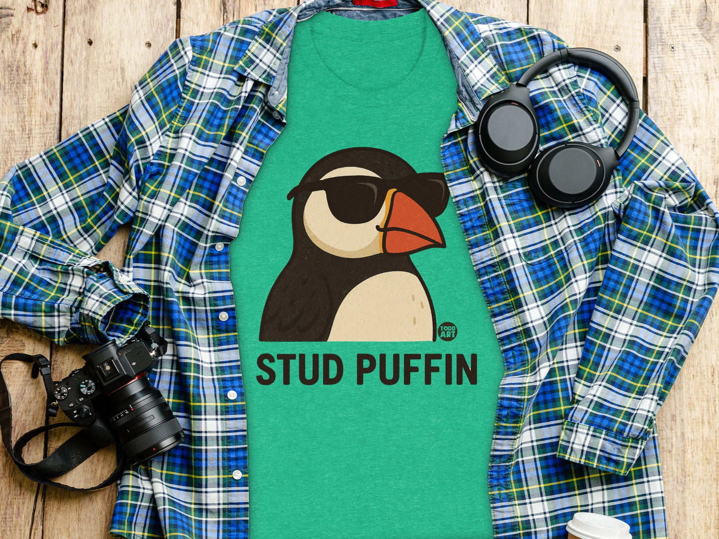 Stud Puffin Funny Graphic Tee Shirt trendy product