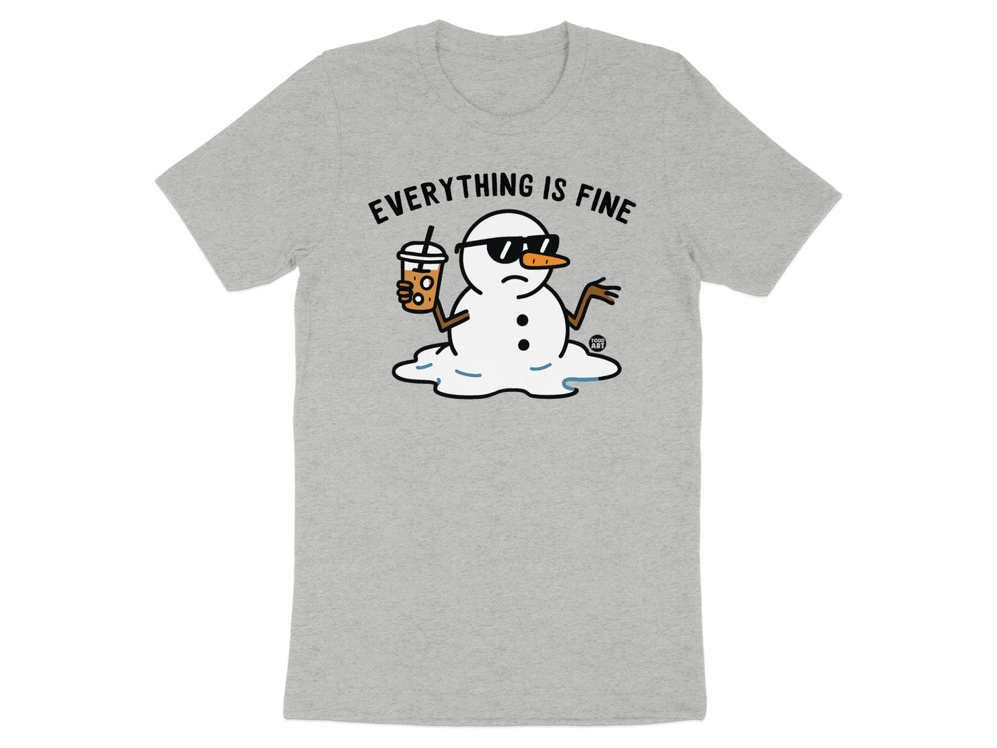 Everything Is Fine Snowman Graphic T-shirt product type