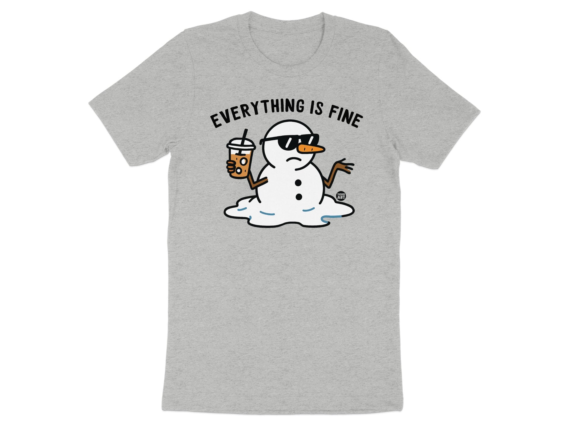 Everything Is Fine Snowman Graphic T-shirt product type