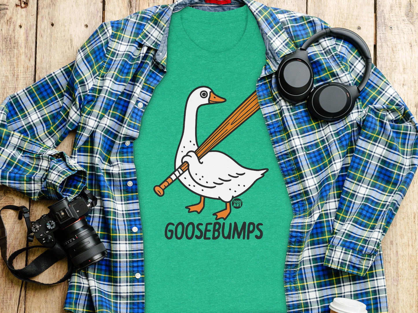 Goosebumps Duck Graphic Teal T-shirt product