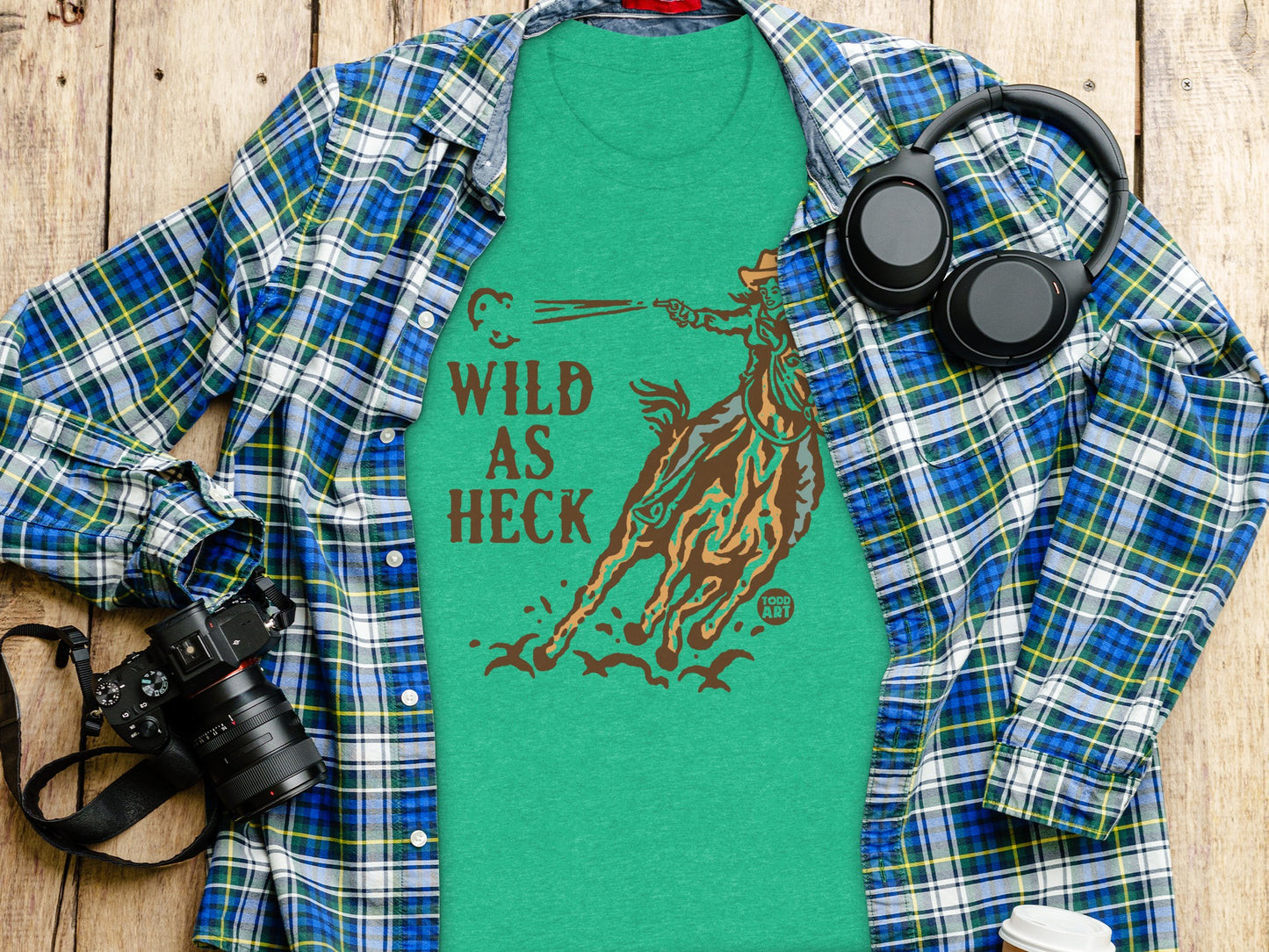 Wild as Heck Cowboy Graphic T-Shirt fun gift product type