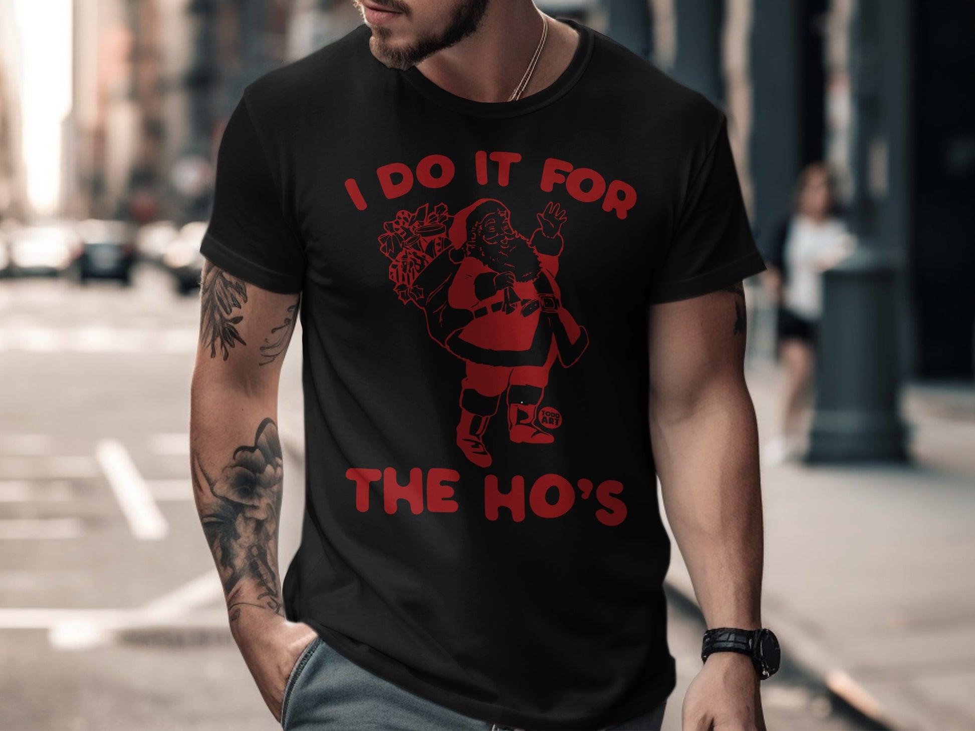 I Do It For The Ho's Santa Claus Graphic T-Shirt