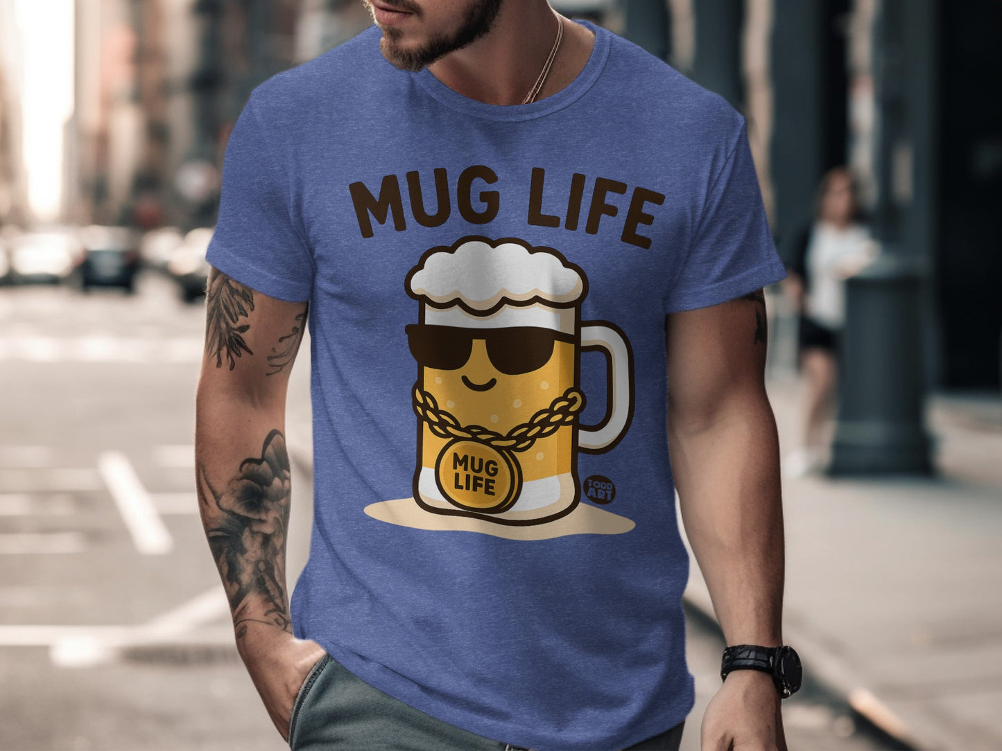 Mug Life Graphic Print Blue T-shirt product