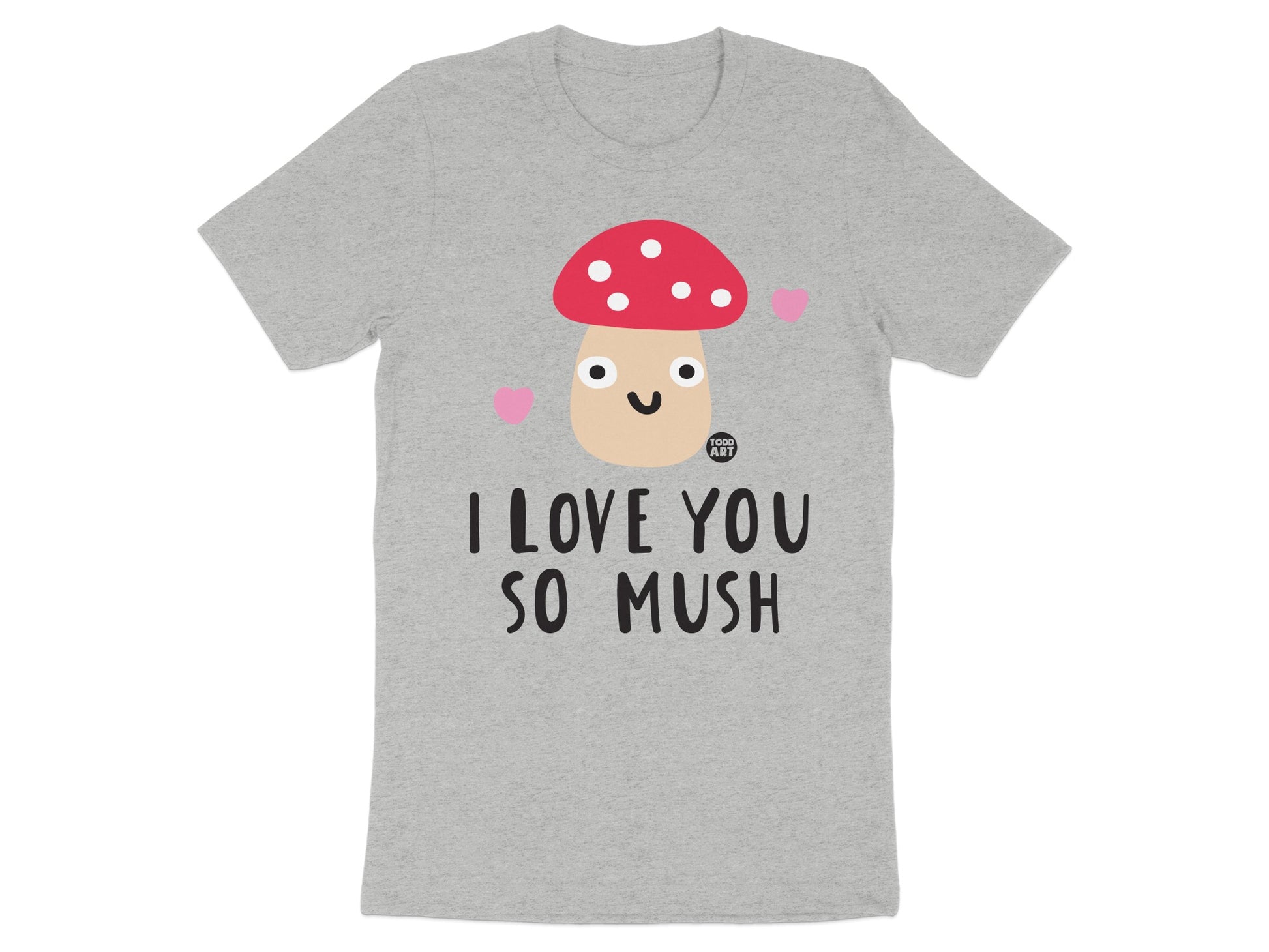 Cute Heartfelt Mushroom Graphic Tee Shirt