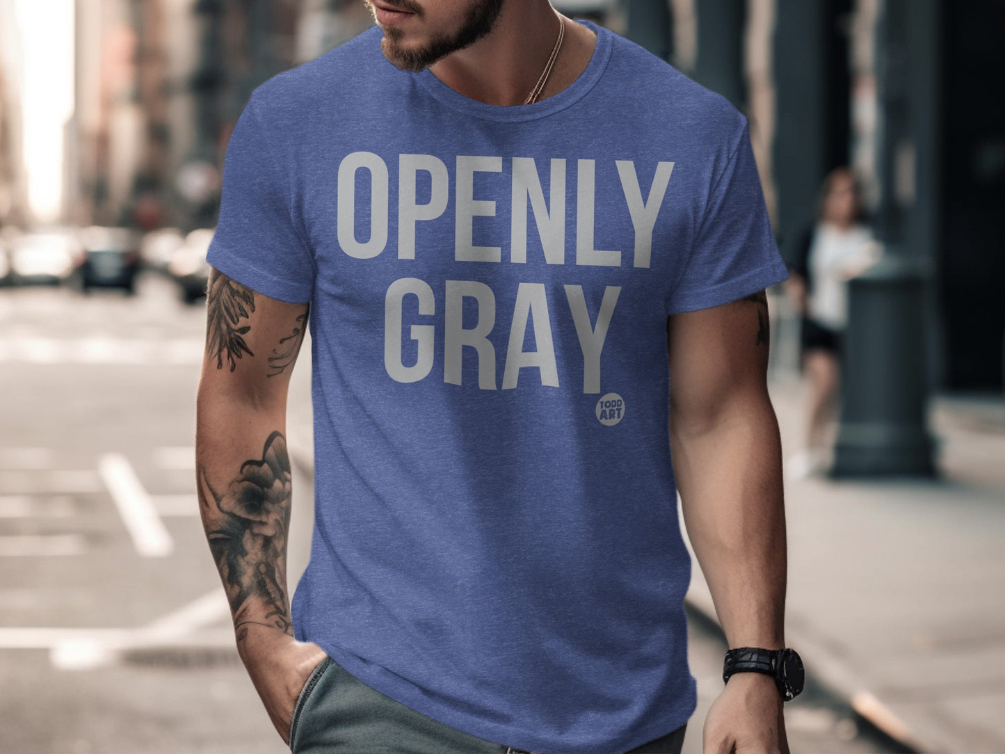 Stylish Openly Gray Design Graphic T-Shirt product type