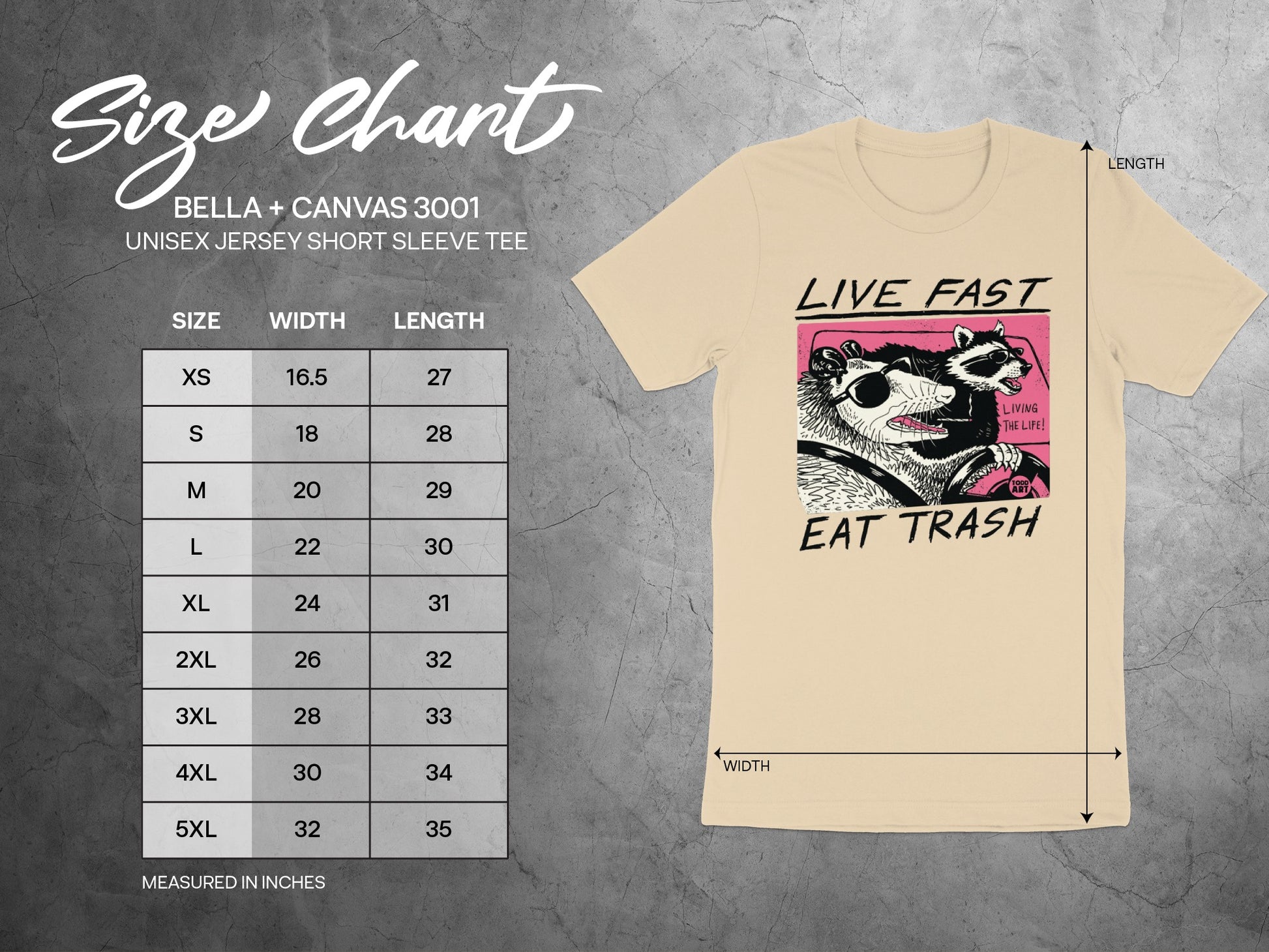 Live Fast Eat Trash Raccoon Design TShirt