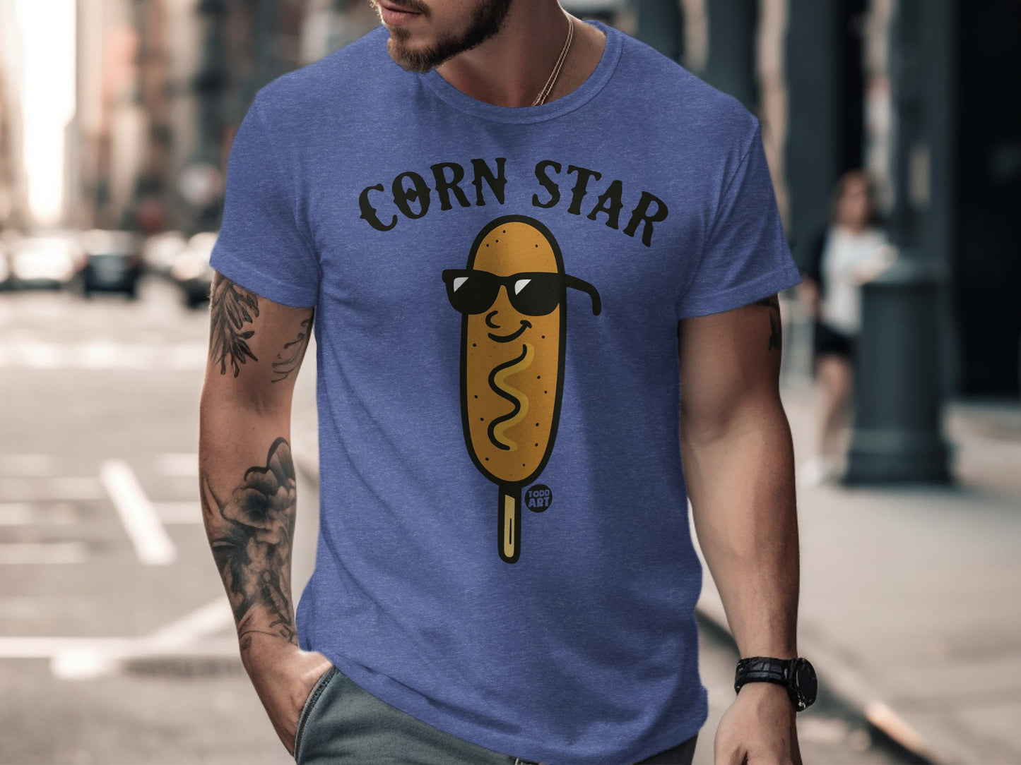 Corn Star Funny Cartoon Graphic Tee T-shirt product