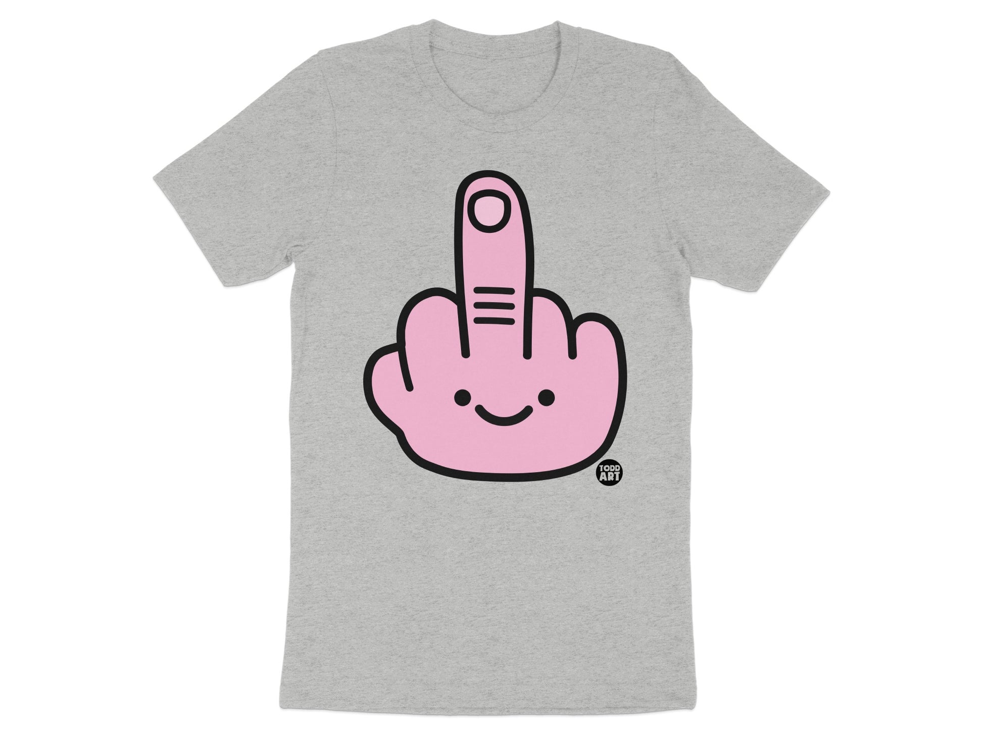 Whimsical Pink Middle Finger Gesture Graphic Tee product