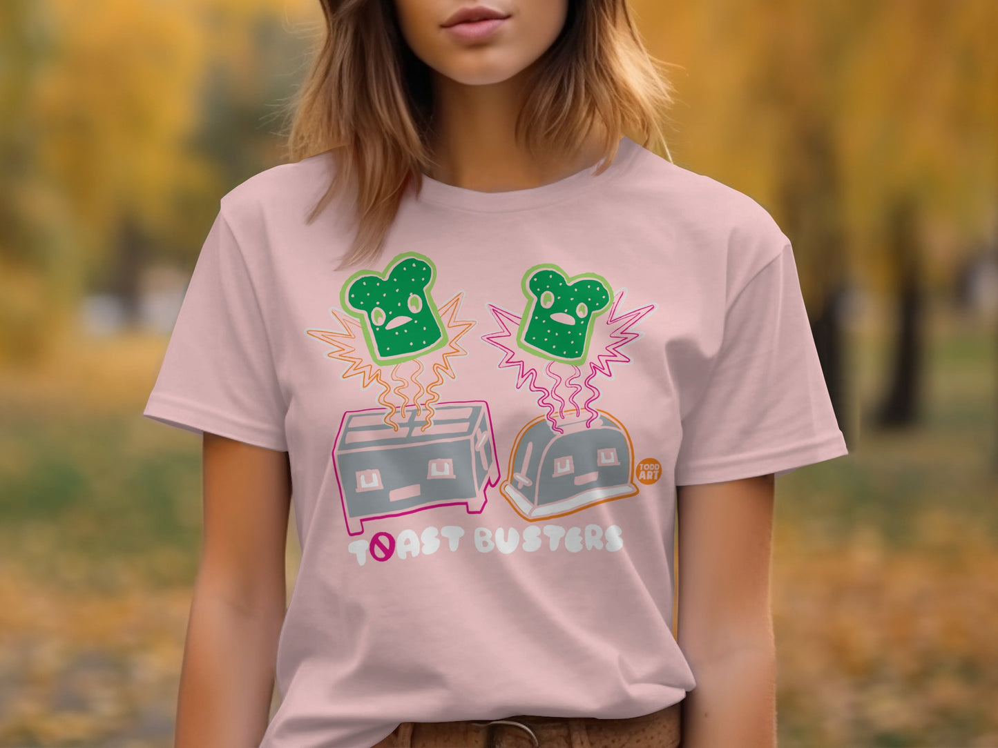 Toast Busters Graphic Tee Shirt Fun Novelty Clothing
