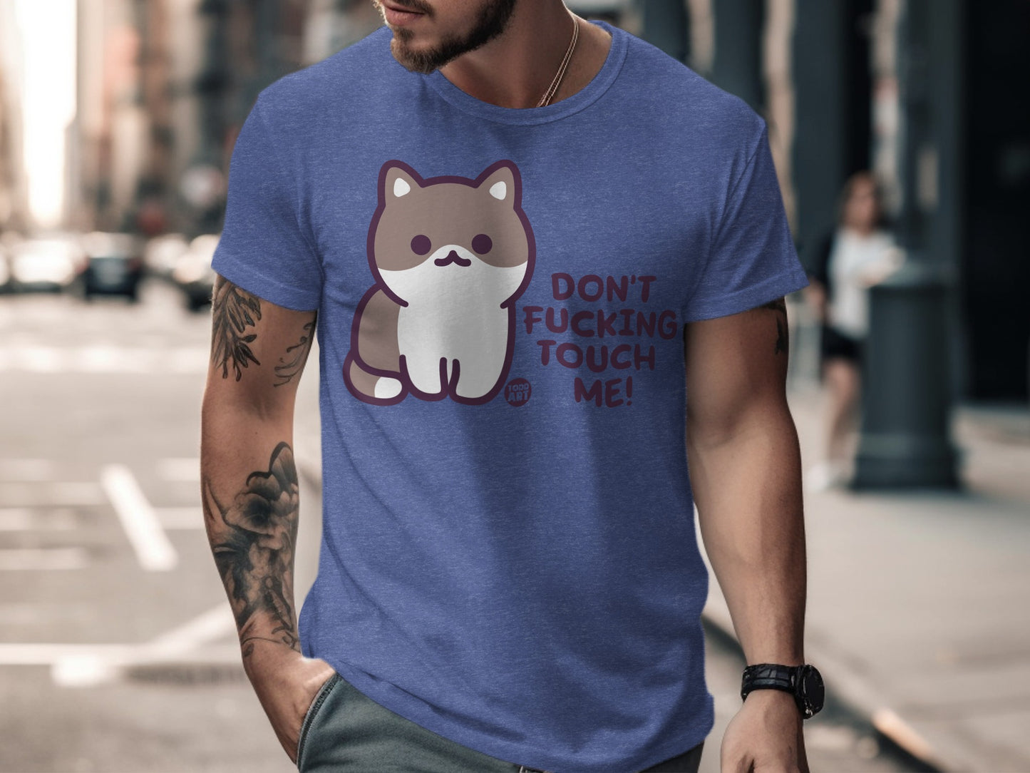 Don't Touch Me Cat Graphic T-Shirt Fashion Product