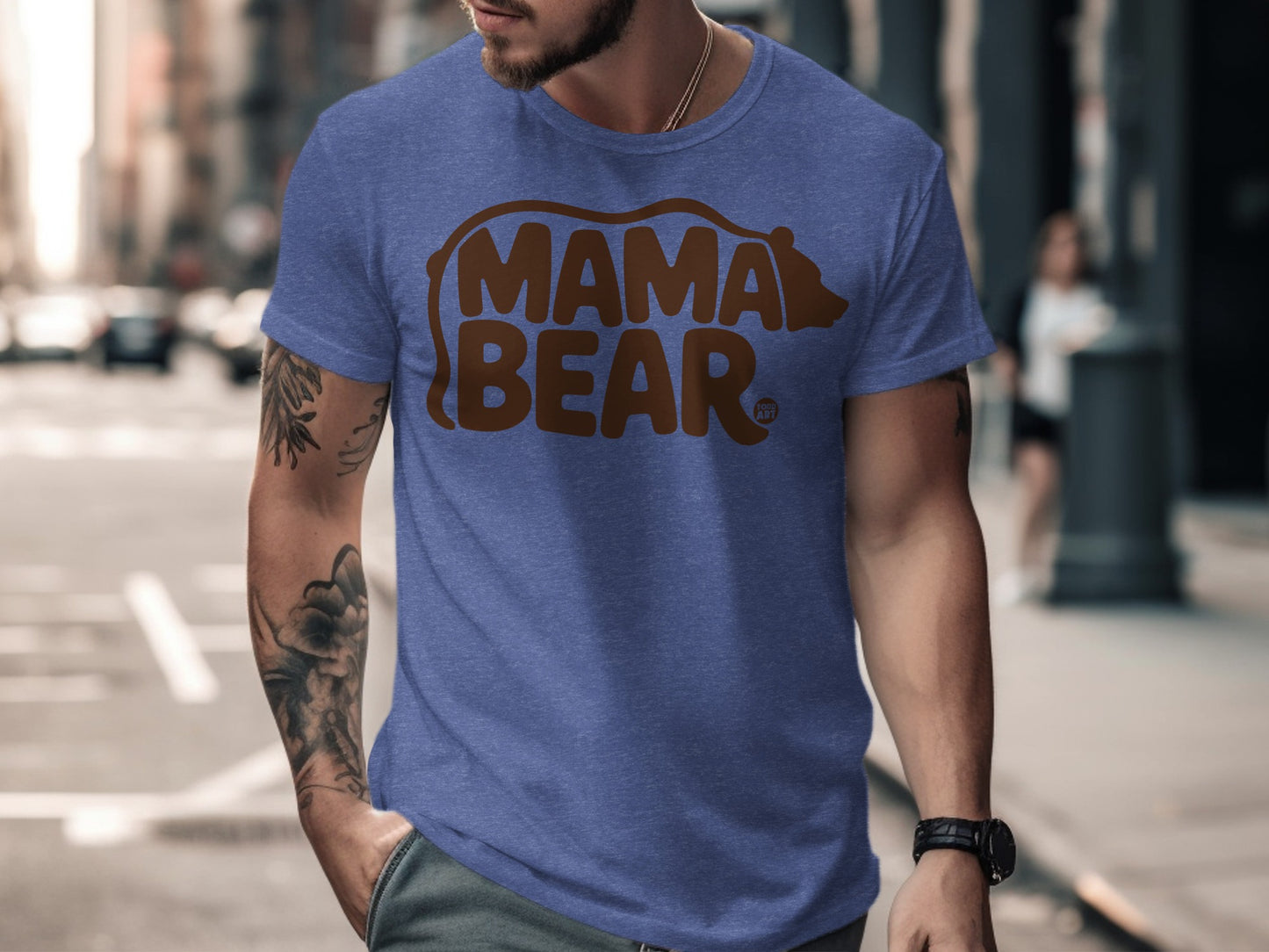 Casual 'Mama Bear' Graphic Tee for Men product