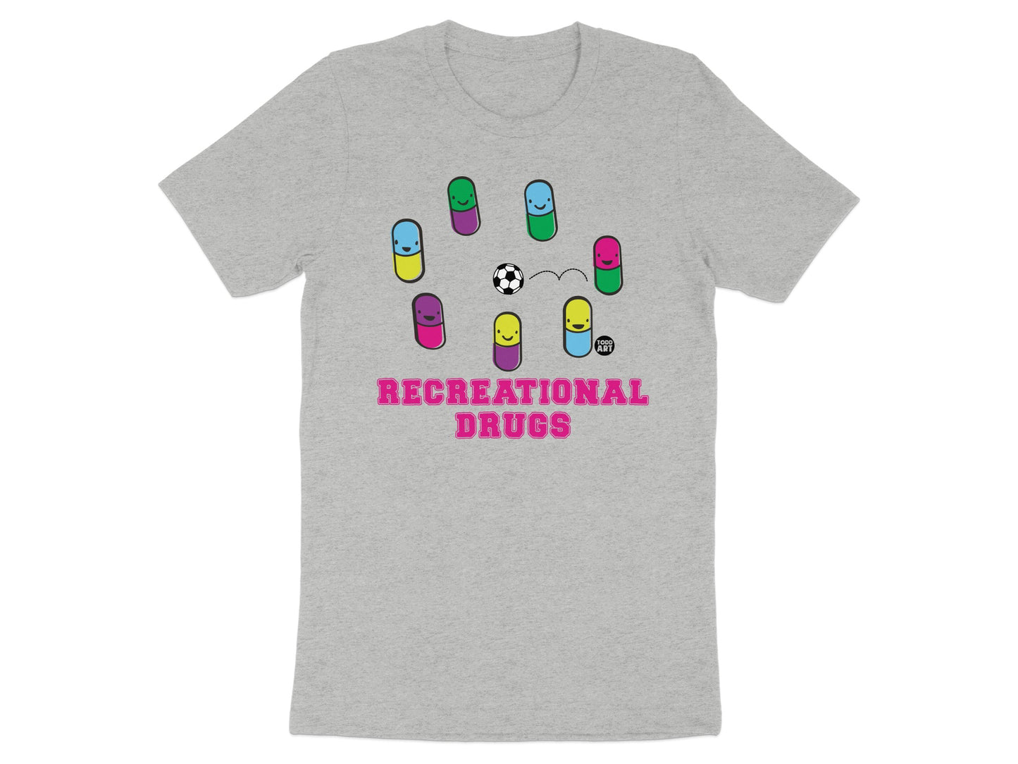 Recreational Drugs Smiley Face Soccer T-Shirt