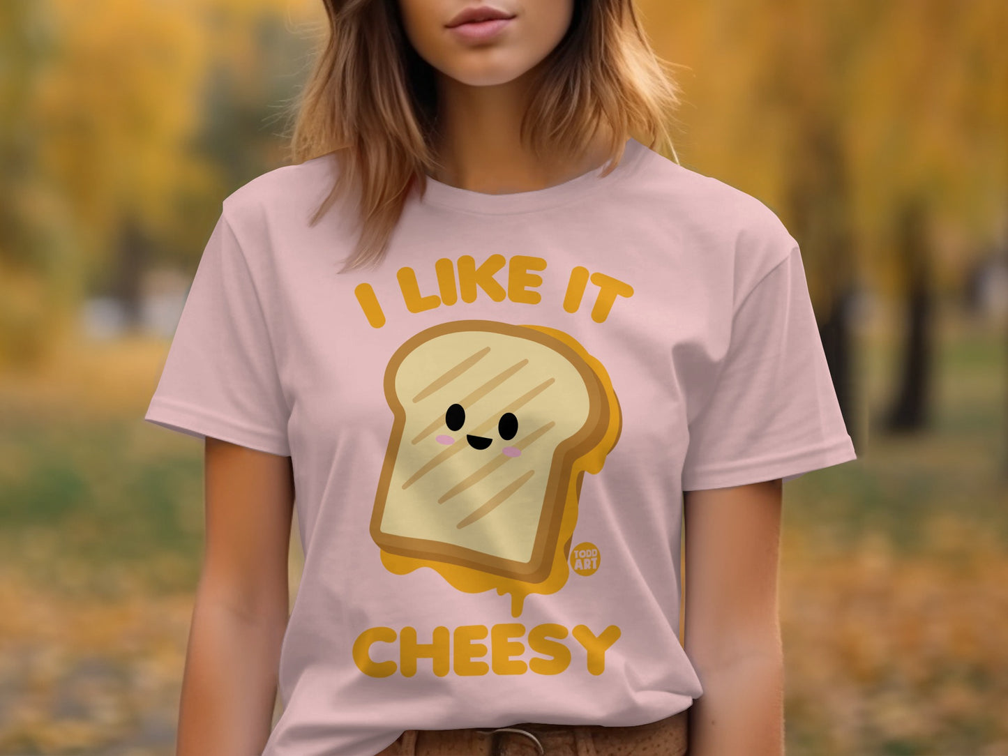 I Like It Cheesy Cute Toast Graphic T-shirt product