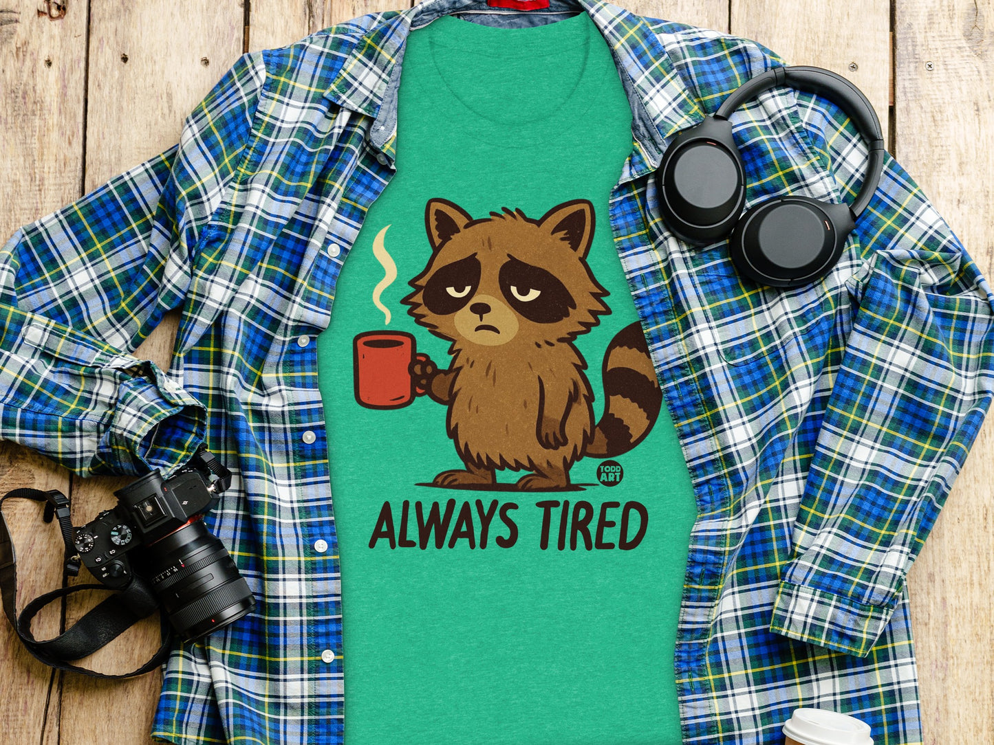 Always Tired Raccoon Graphic Tee Product