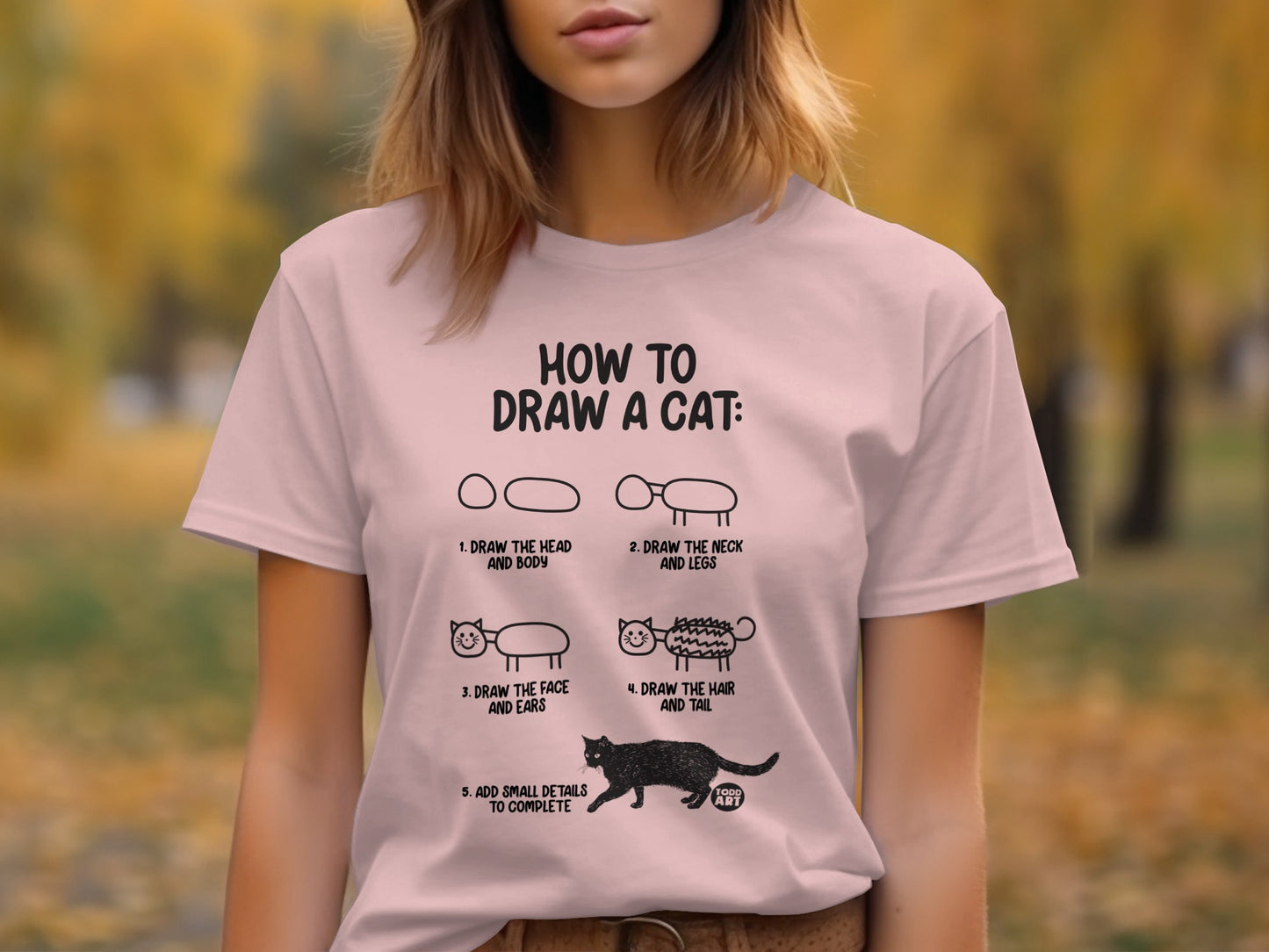 How to Draw a Cat Illustrated T-Shirt product