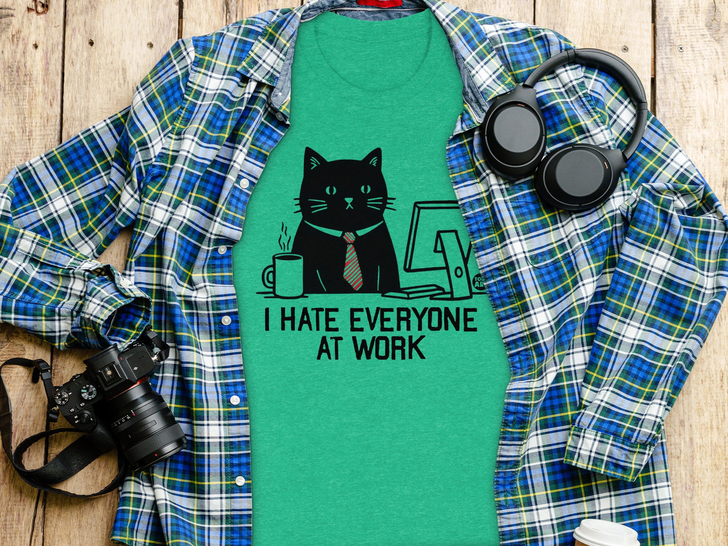 I Hate Everyone At Work Cat Graphic T-shirt product