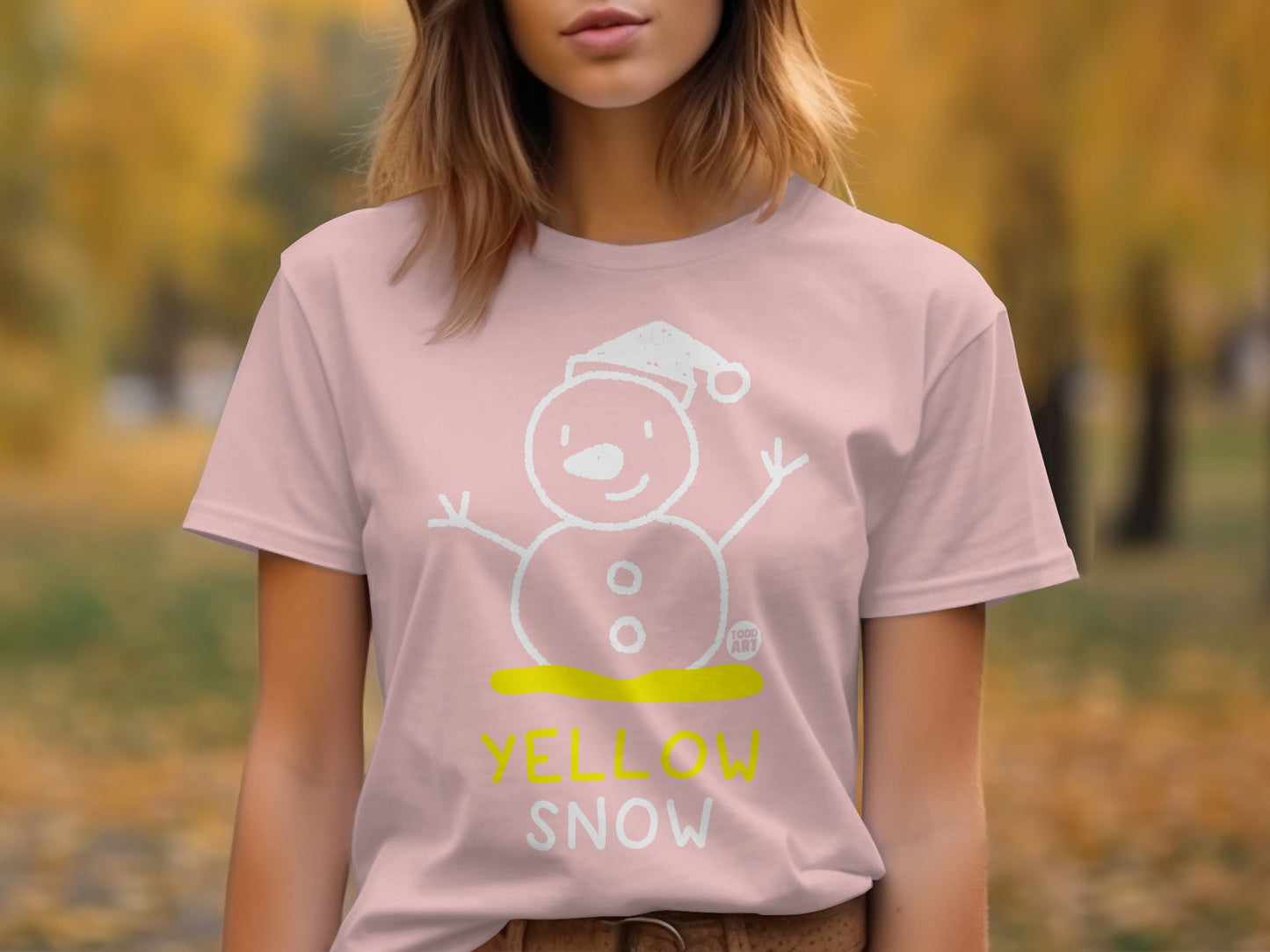 Yellow Snow Snowman Graphic T-Shirt product