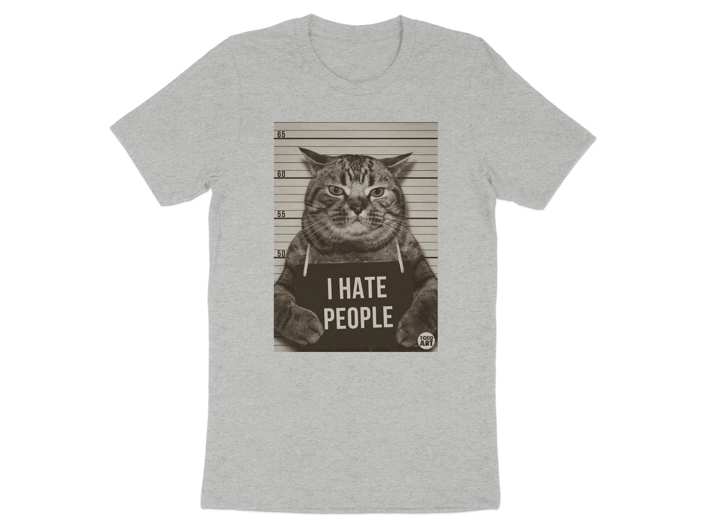 I Hate People Mugshot Cat Graphic Print T-shirt product