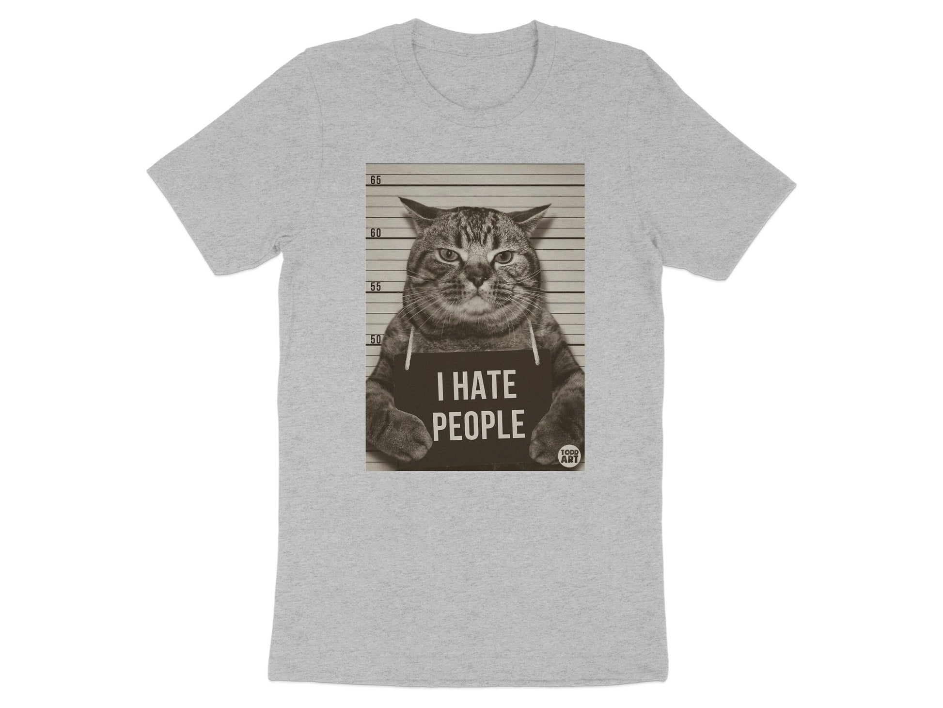 I Hate People Mugshot Cat Graphic Print T-shirt product
