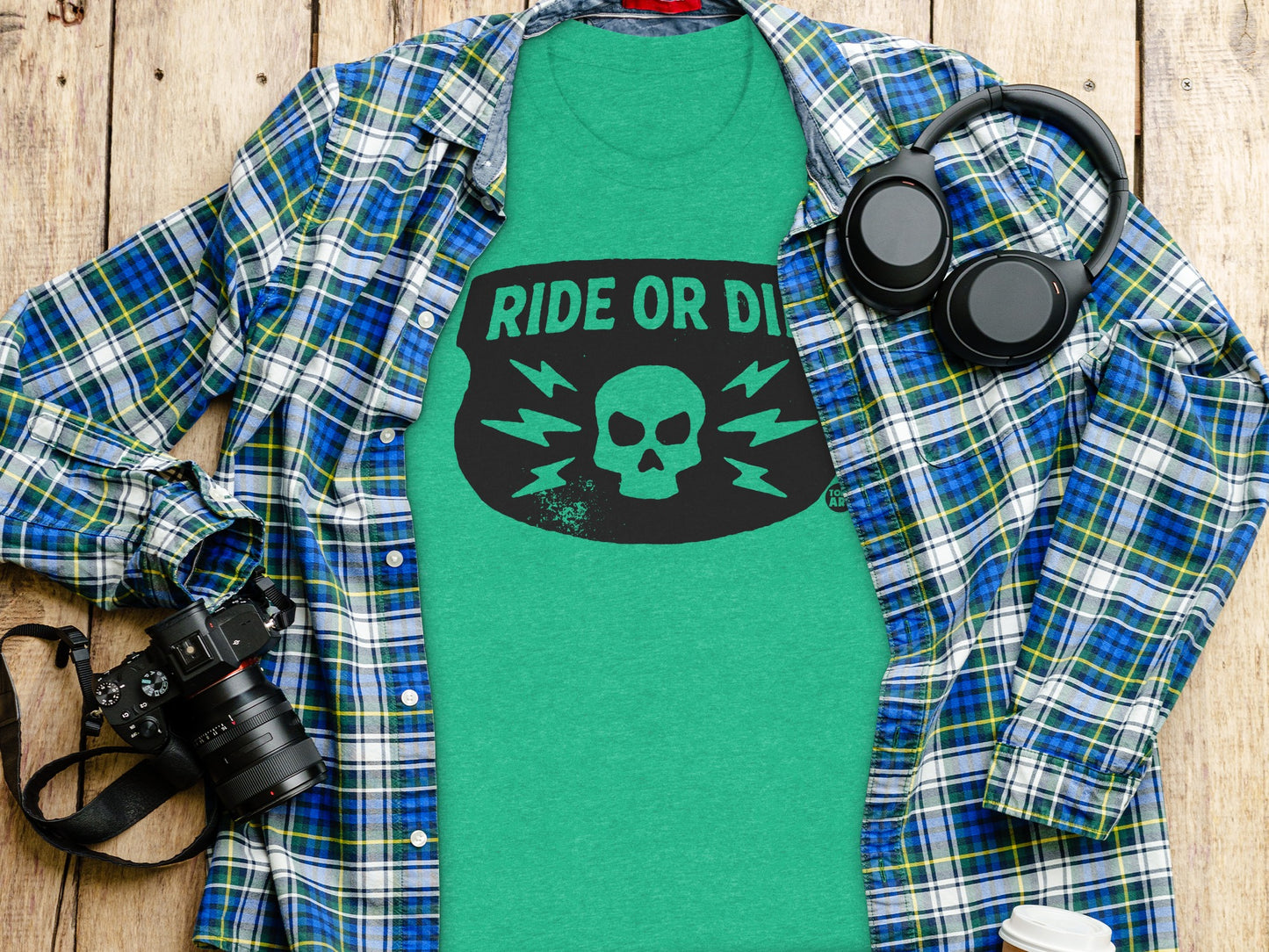 Ride or Die Skull Design Short-Sleeve T-Shirt