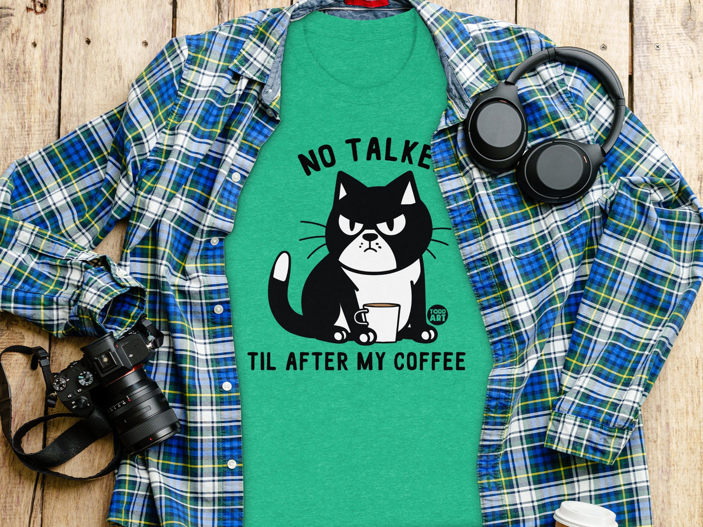 No Talkie Til After My Coffee Cat T-shirt product