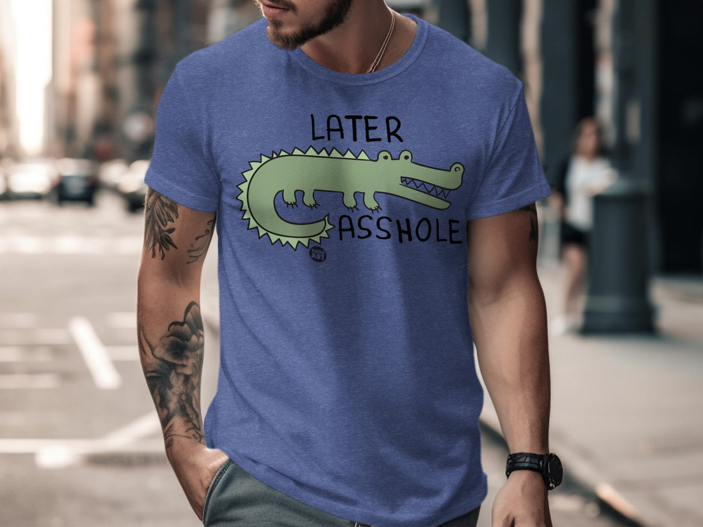 Later Asshole Funny Crocodile Graphic T-shirt