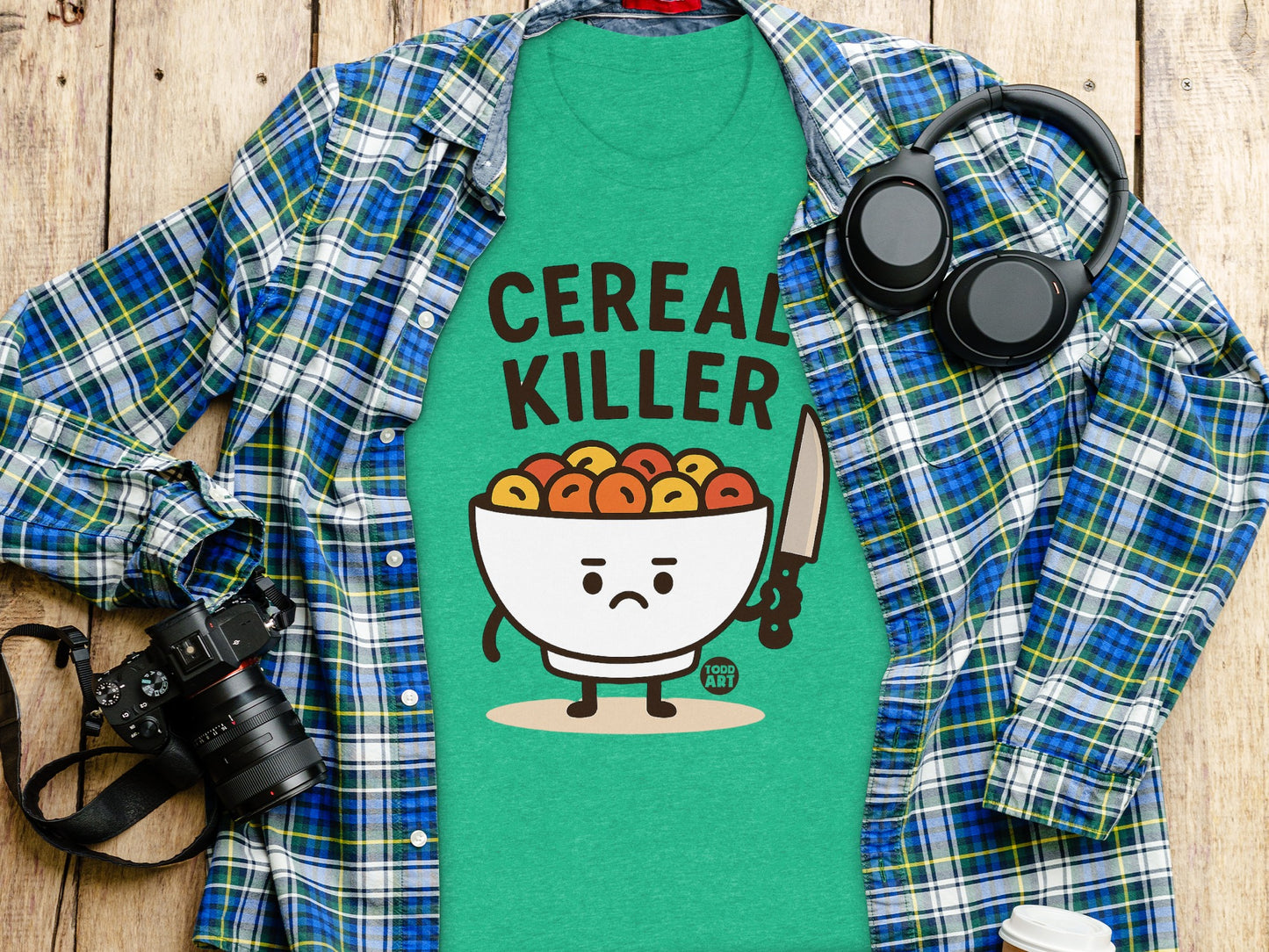 Funny Cereal Killer Graphic Tee Novelty Shirt product