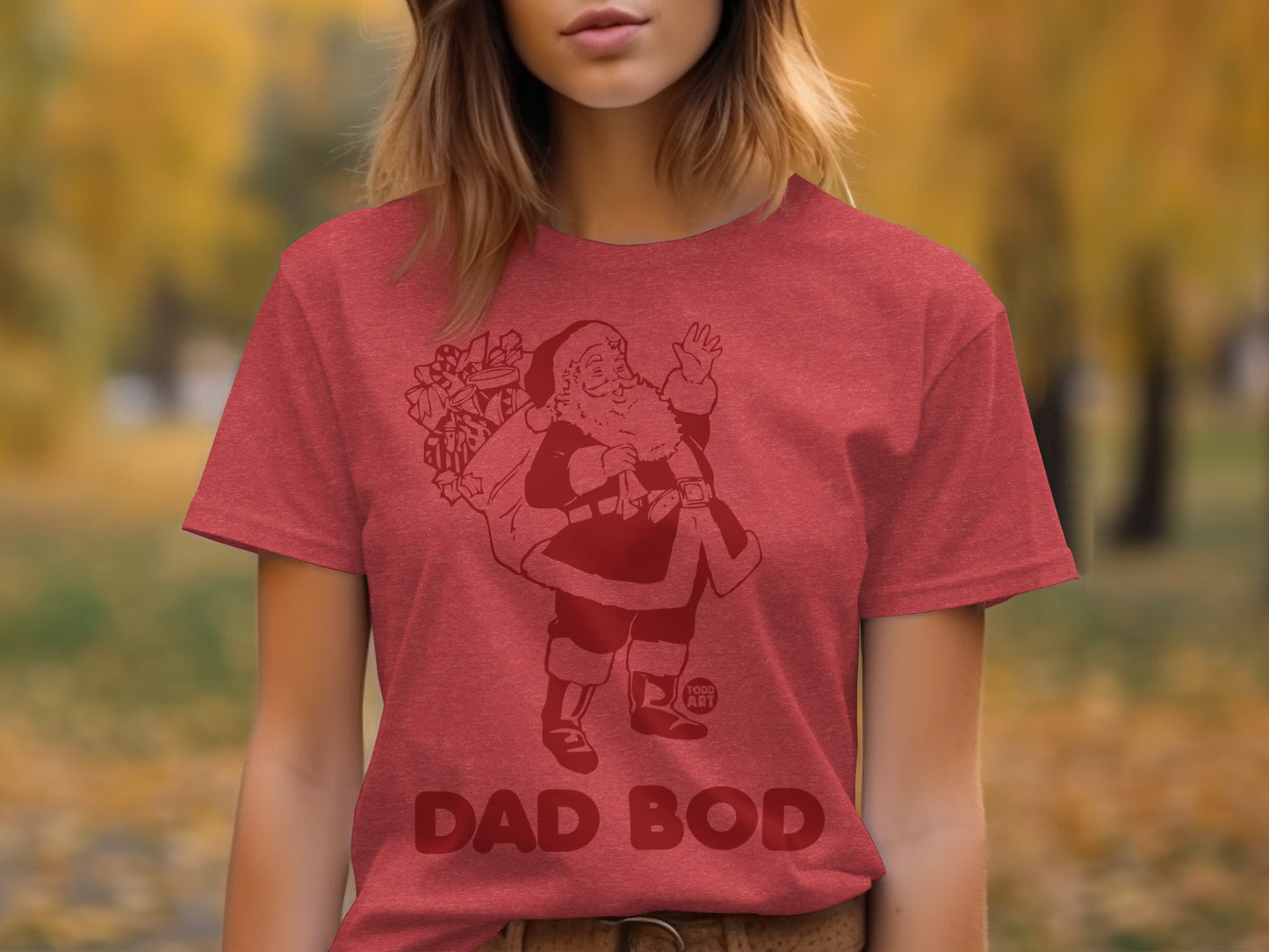 Santa Dad Bod Design Graphic Tee for Dad