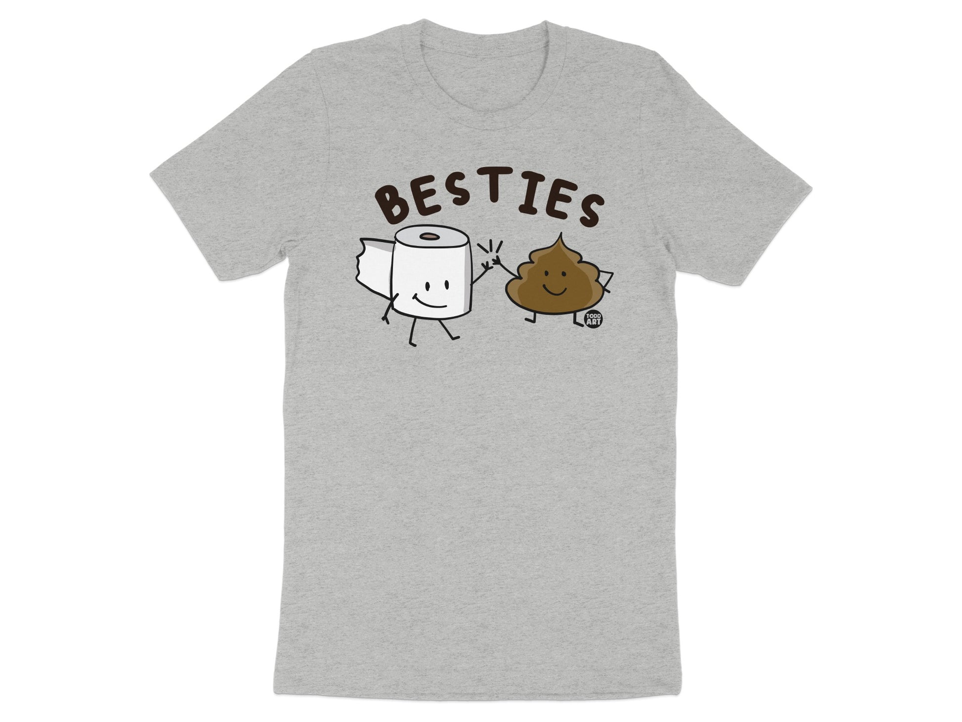 Besties Graphic Design Grey T-Shirt Product