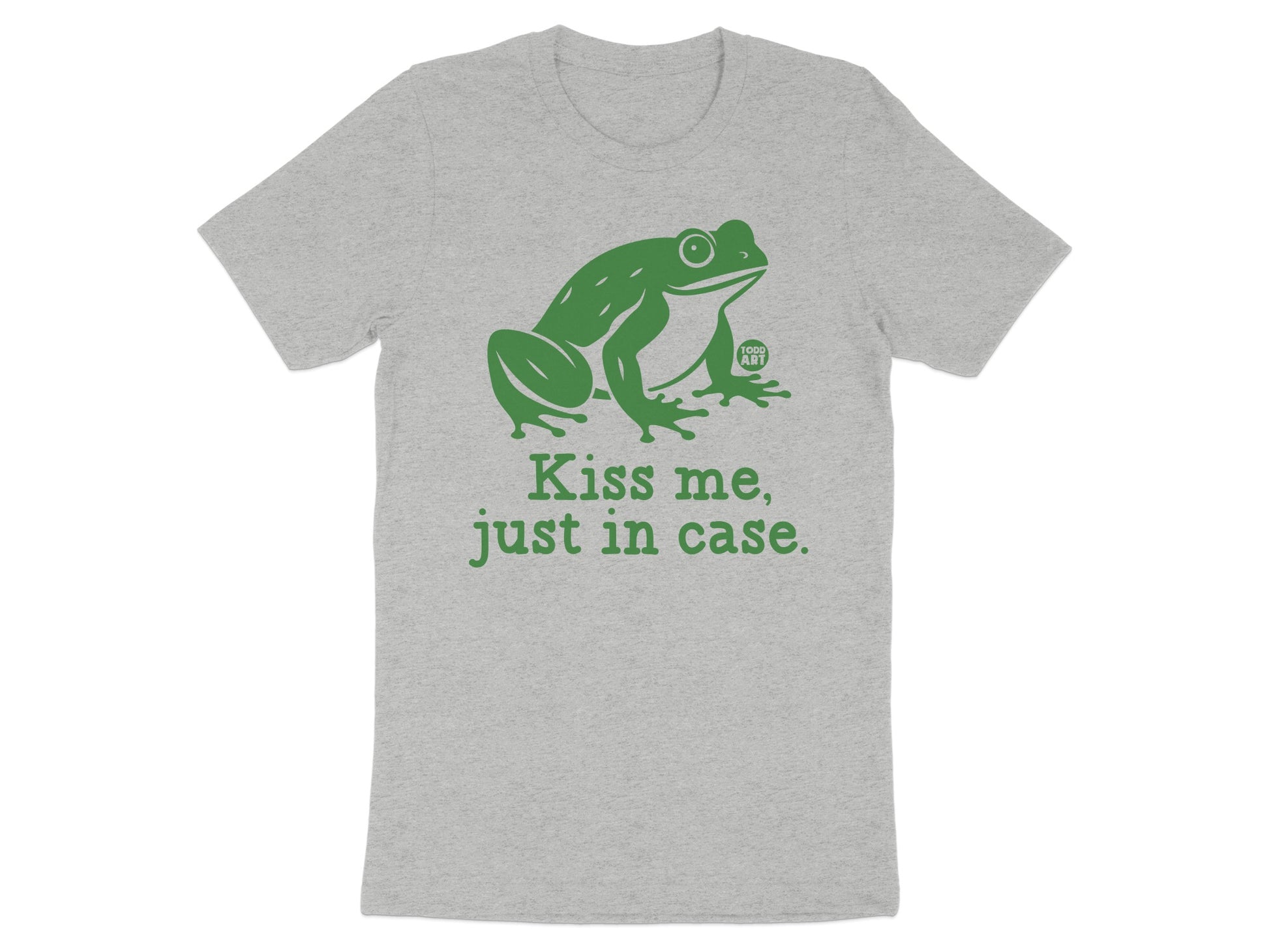 Kiss me just in case frog graphic t-shirt product type