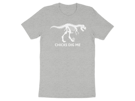 Chicks Dig Me Dinosaur Skeleton Graphic T-Shirt product