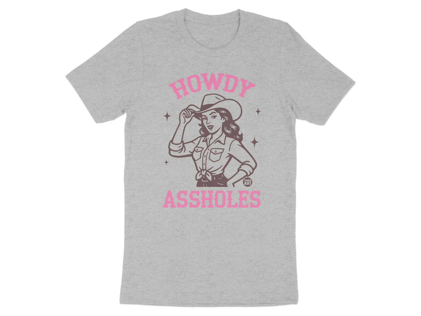 Howdy Assholes Cowboy Themed Graphic Tee Shirt product