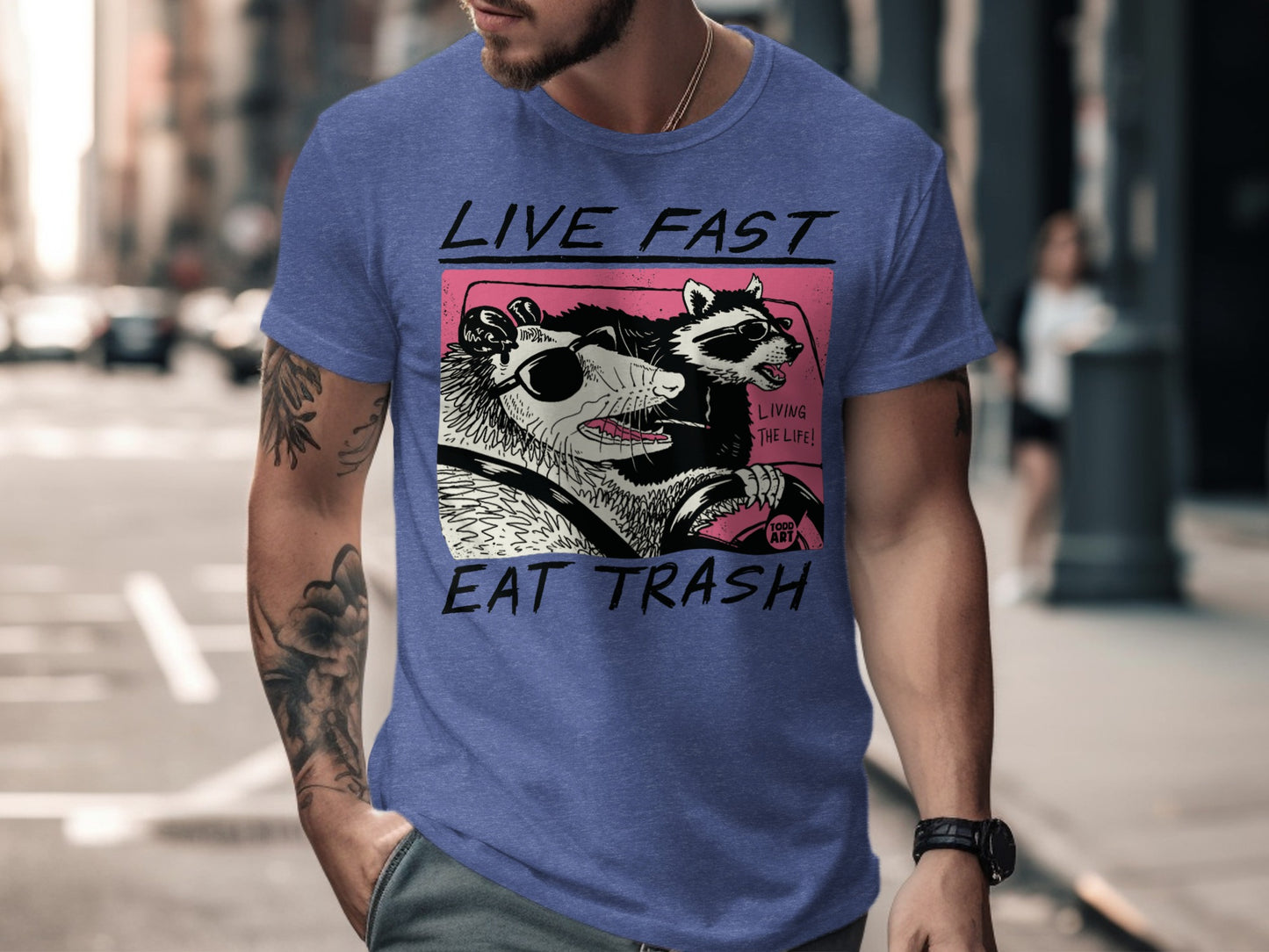 Live Fast Eat Trash Raccoons Graphic T-Shirt product