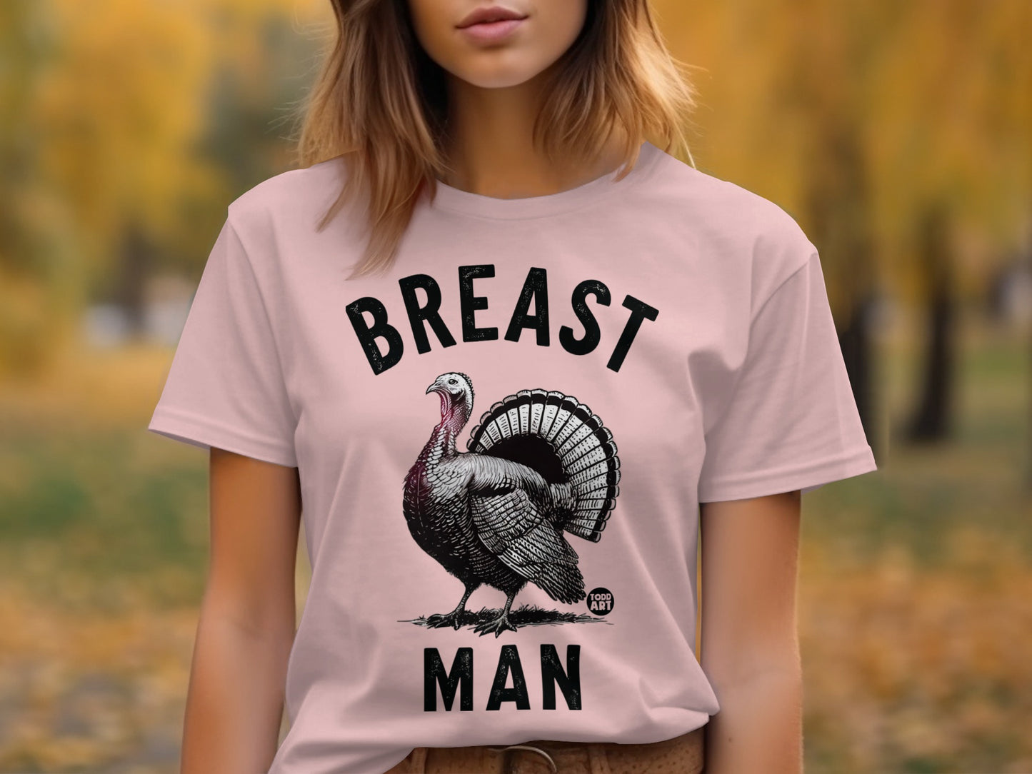 Funny Turkey Breast Man Graphic Tee Shirt