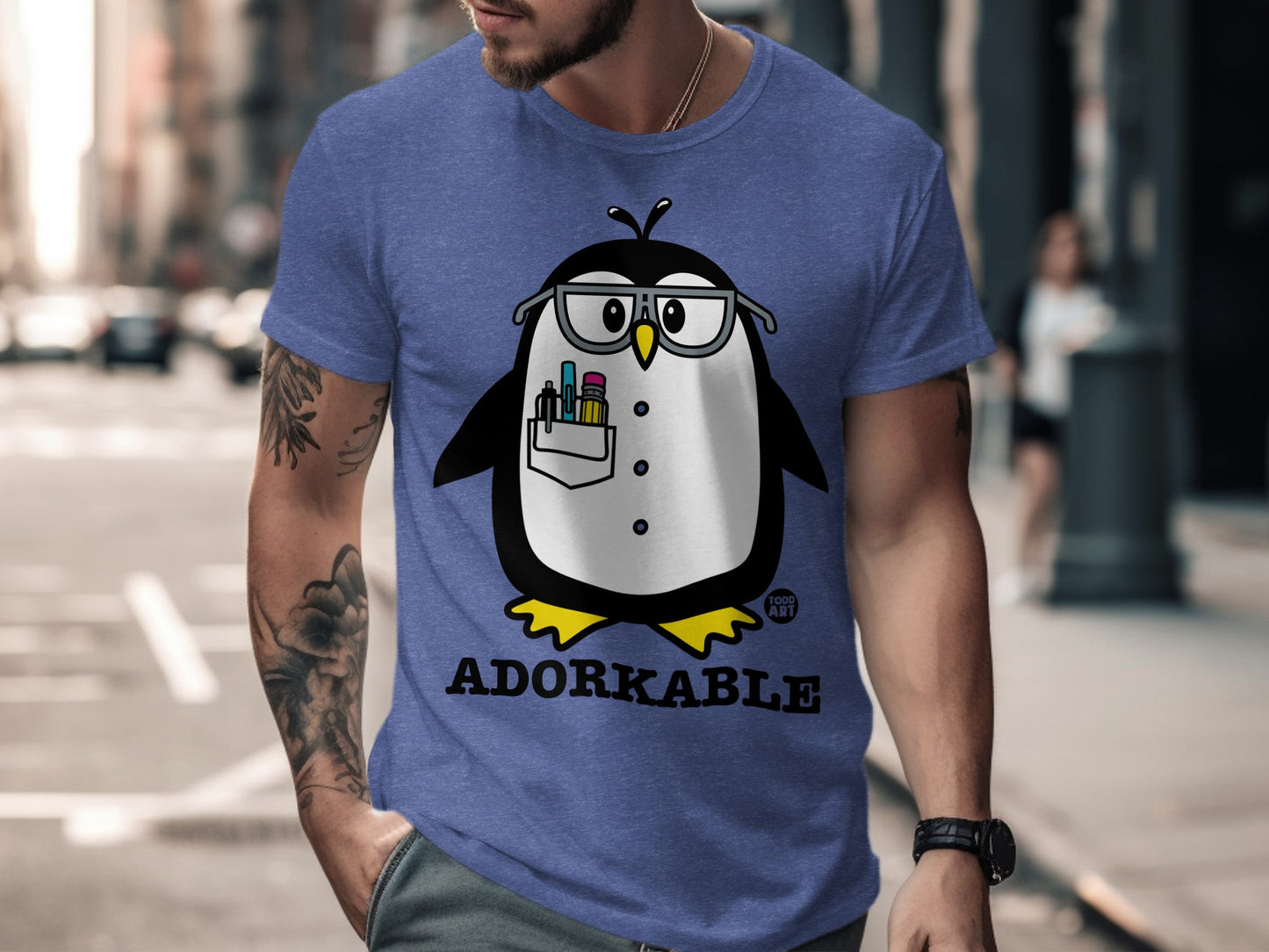 Adorkable Penguin Graphic T-Shirt Design