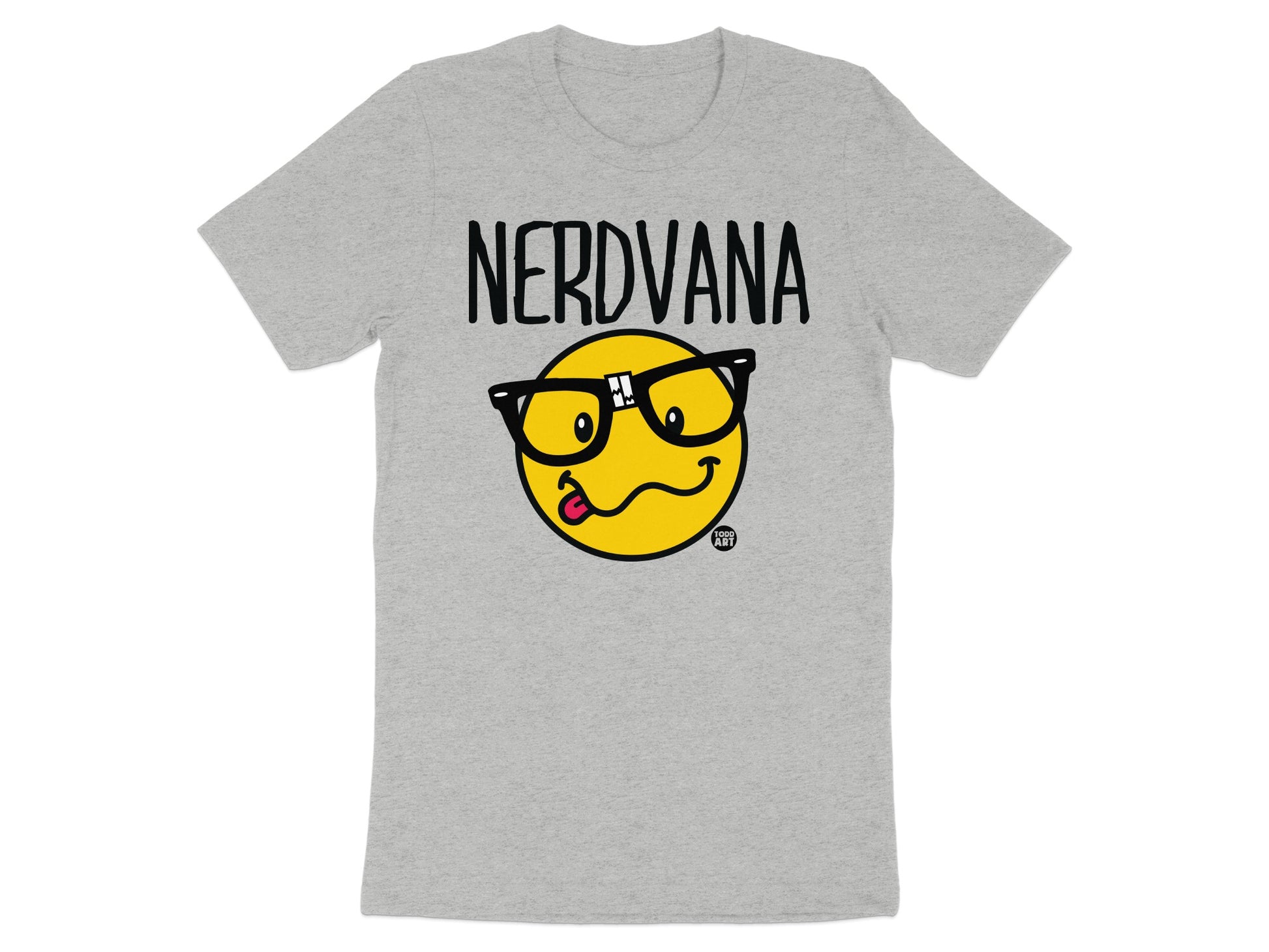 Nerdvana Smiley Face Geek Glasses Design T-Shirt product type