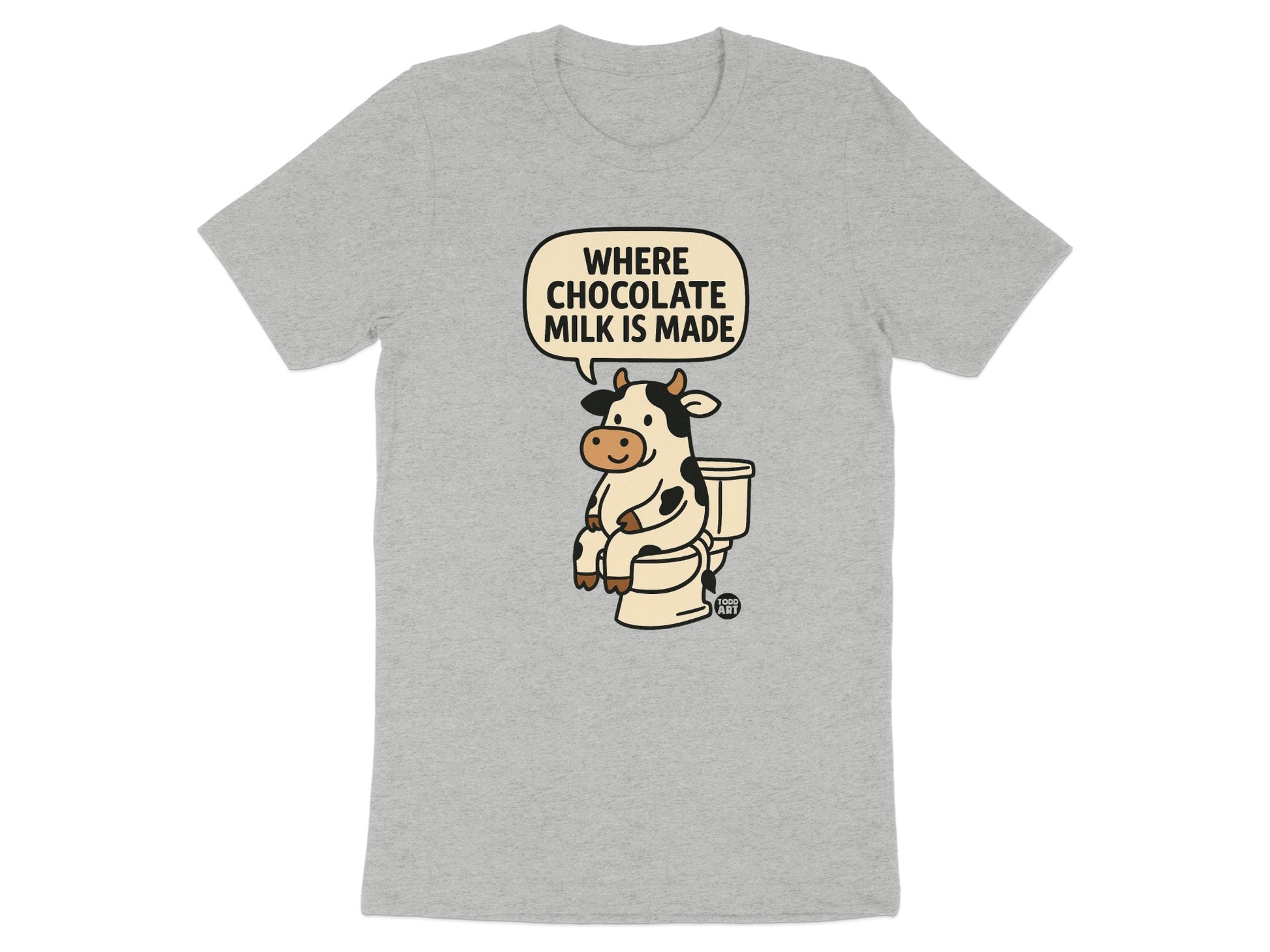 Funny Chocolate Milk Cow Toilet Graphic T-shirt product