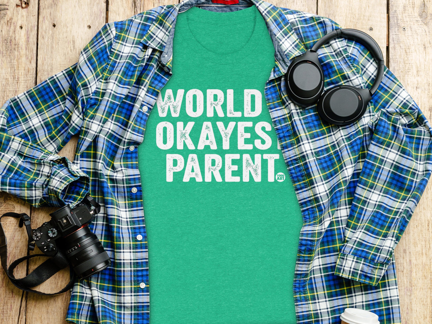 World Okayest Parent Headphones Photography Shirt product