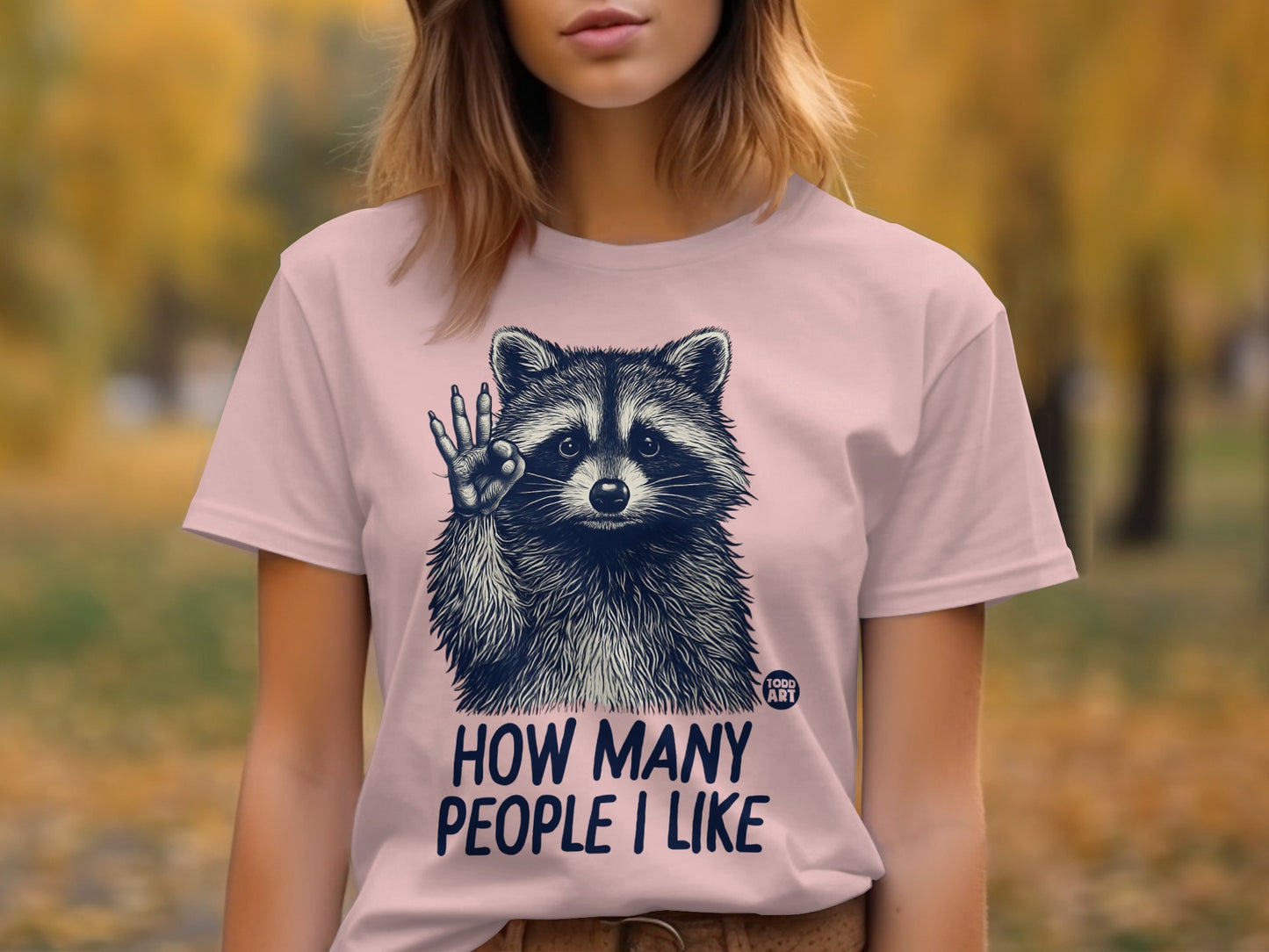 How Many People I Like Funny Raccoon Graphic Tee